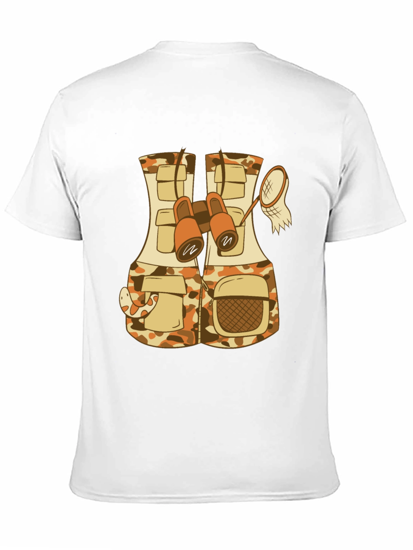 Black Funny Animal Explorer T-Shirt - Camo Vest and Snake view 11