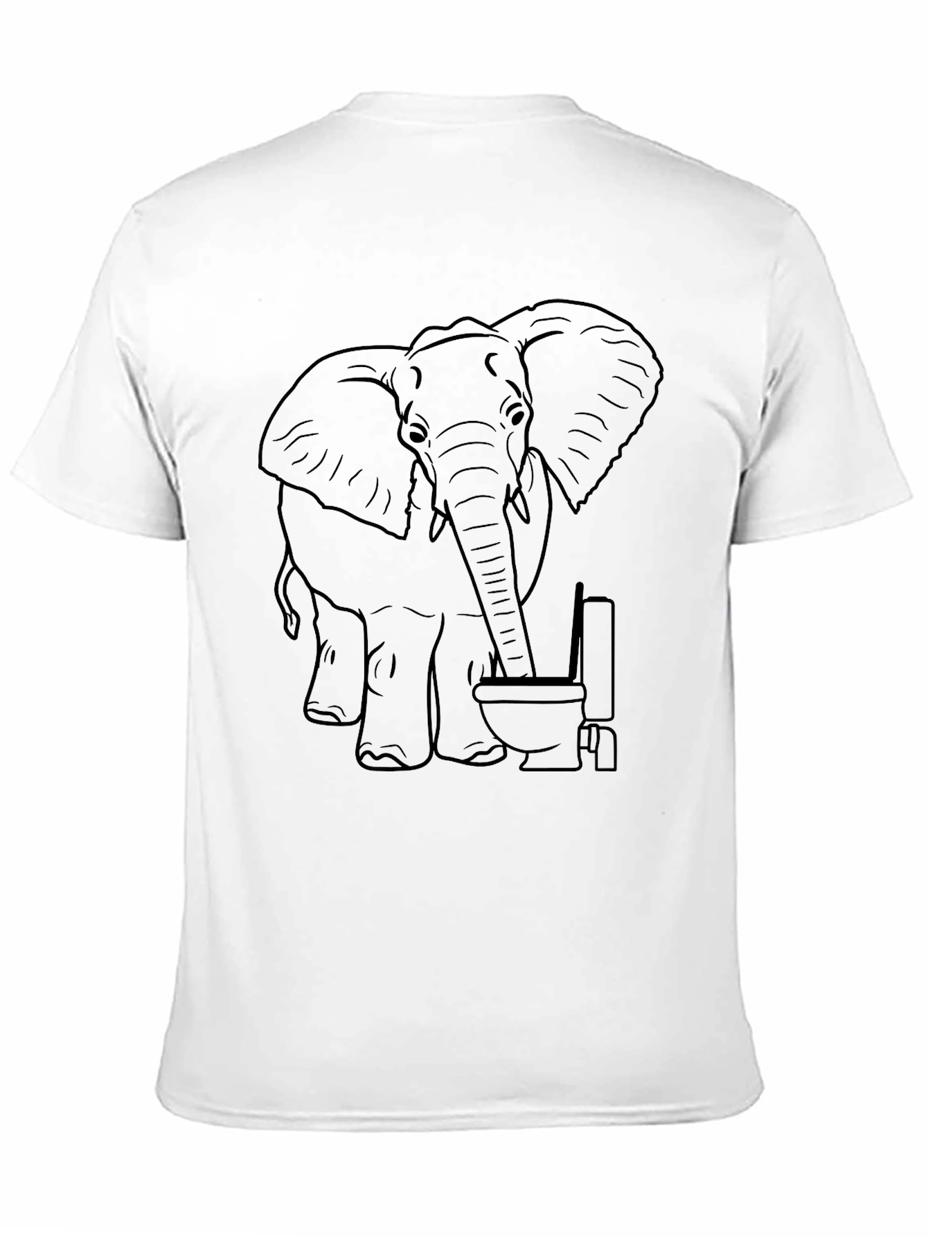 Black Elephant Toilet Humor Graphic Tee - Black Cotton T-Shirt view 11