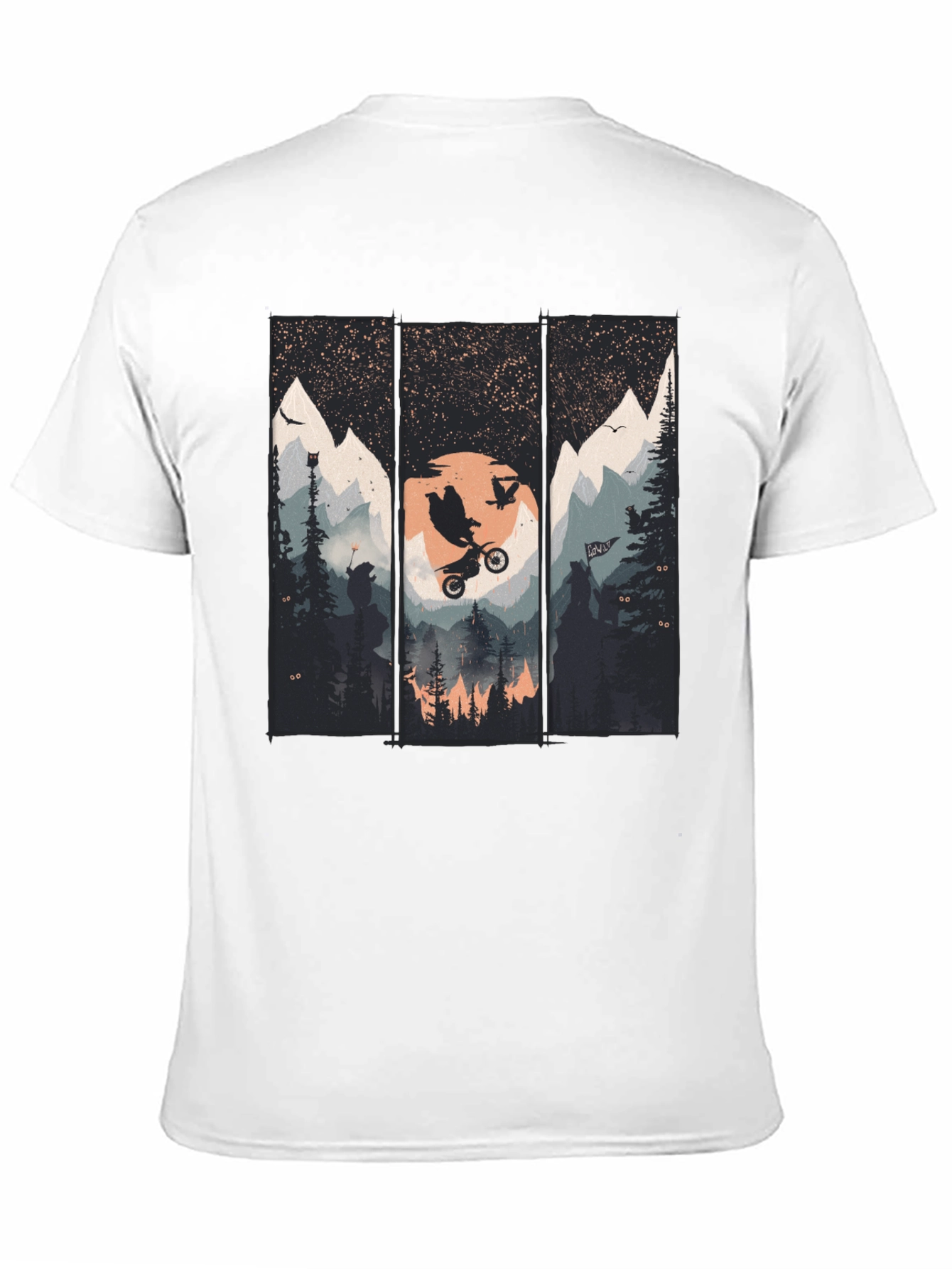 Black Mountain Bike Scene Graphic Tee view 11