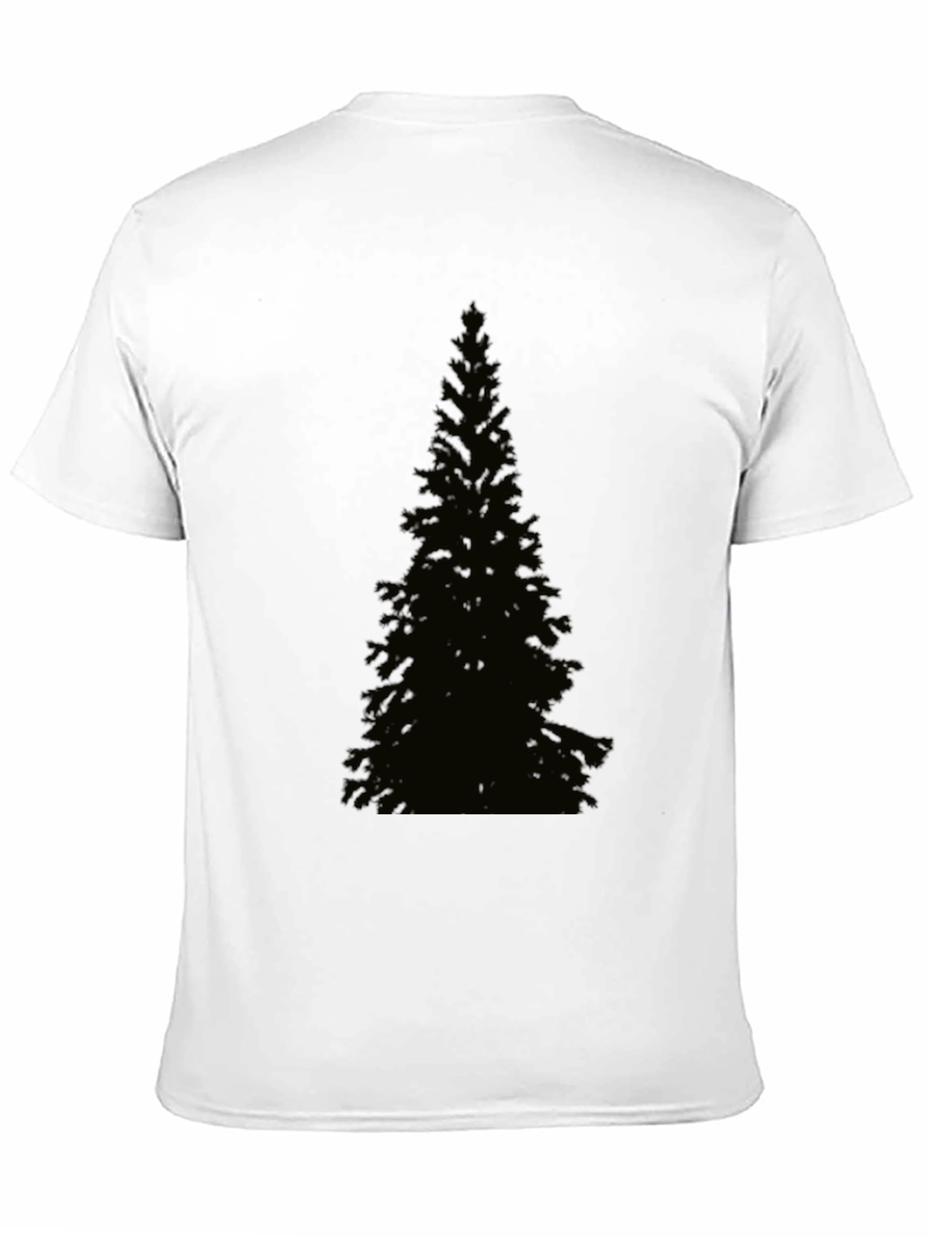 Black Evergreen Tree Graphic Tee - Black Cotton T-Shirt view 11