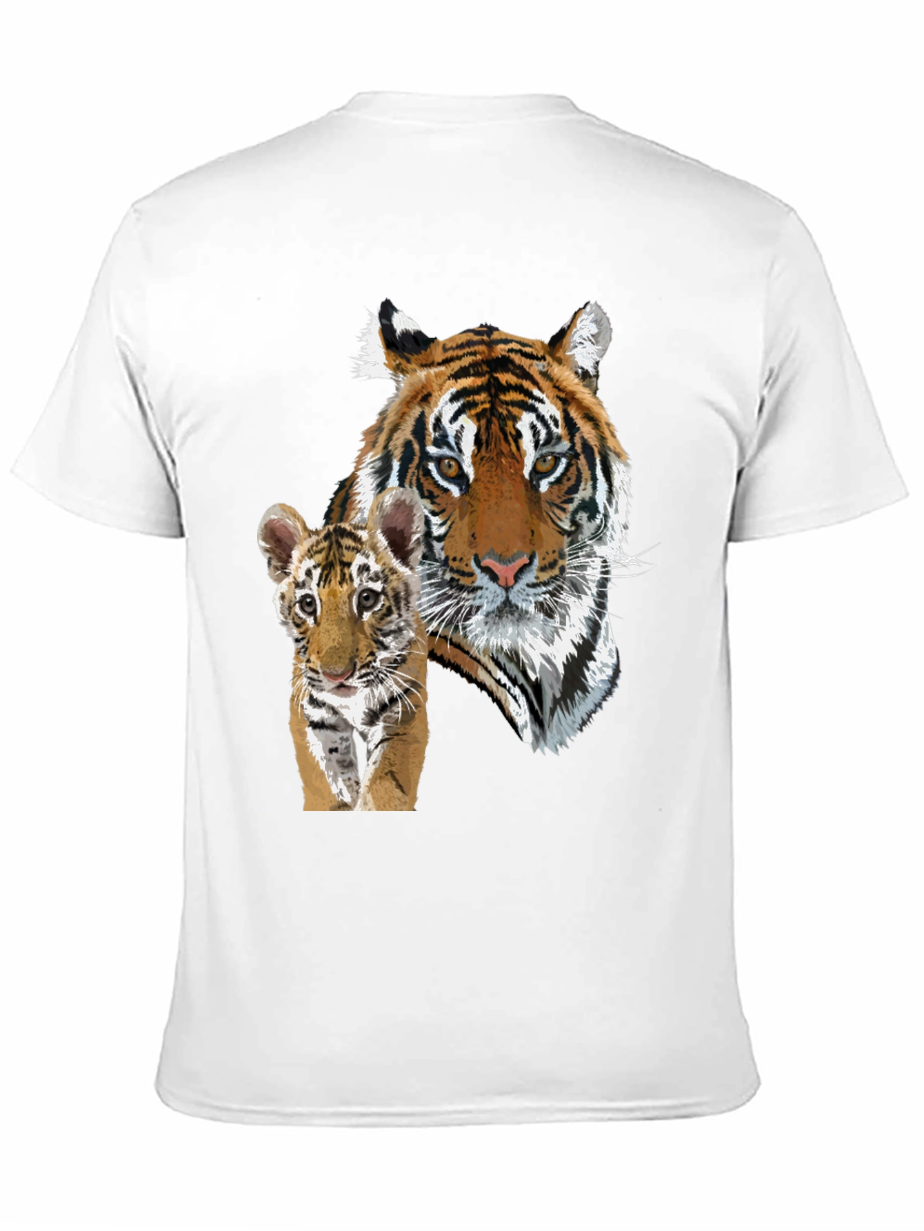 Black Tiger & Cub Graphic Tee - Unisex Black T-Shirt view 11