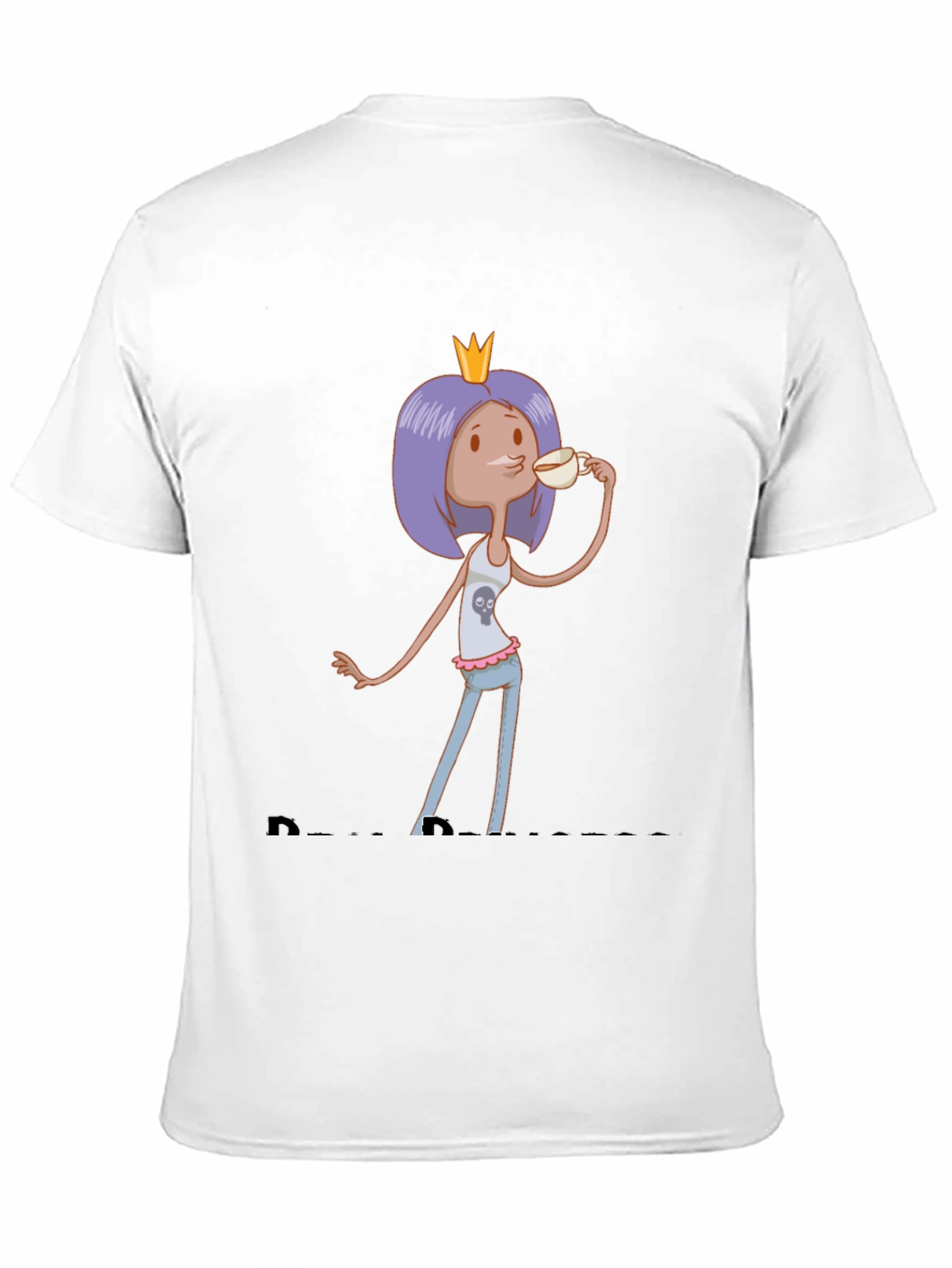Black Cartoon Princess Tea Party T-Shirt view 11