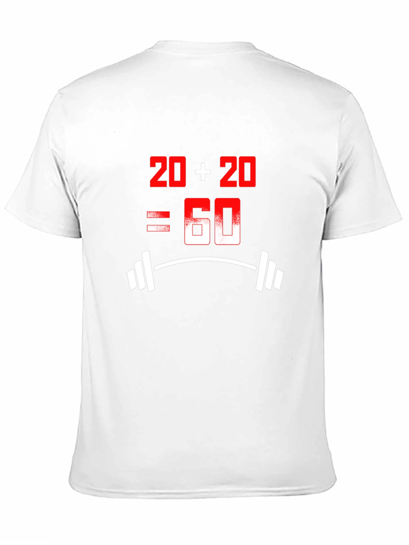 Black Funny 20+20=60 Workout T-Shirt view 11