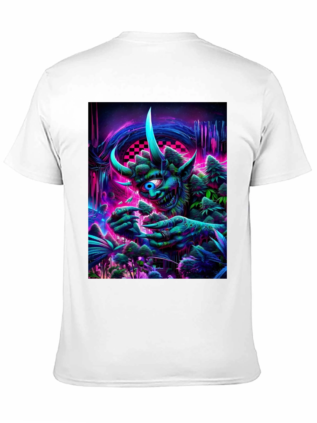 Black Psychedelic Monster Graphic T-Shirt view 11