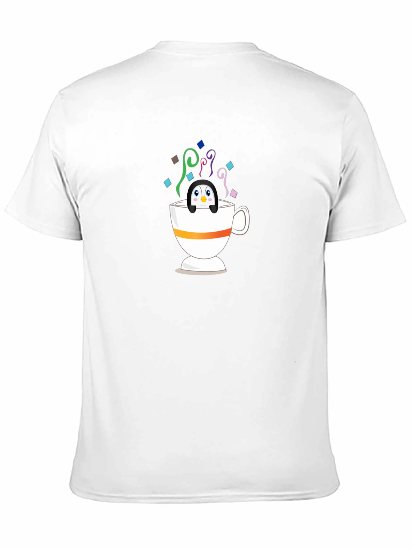 Black Penguin in Teacup Graphic Tee - Whimsical & Fun! view 11