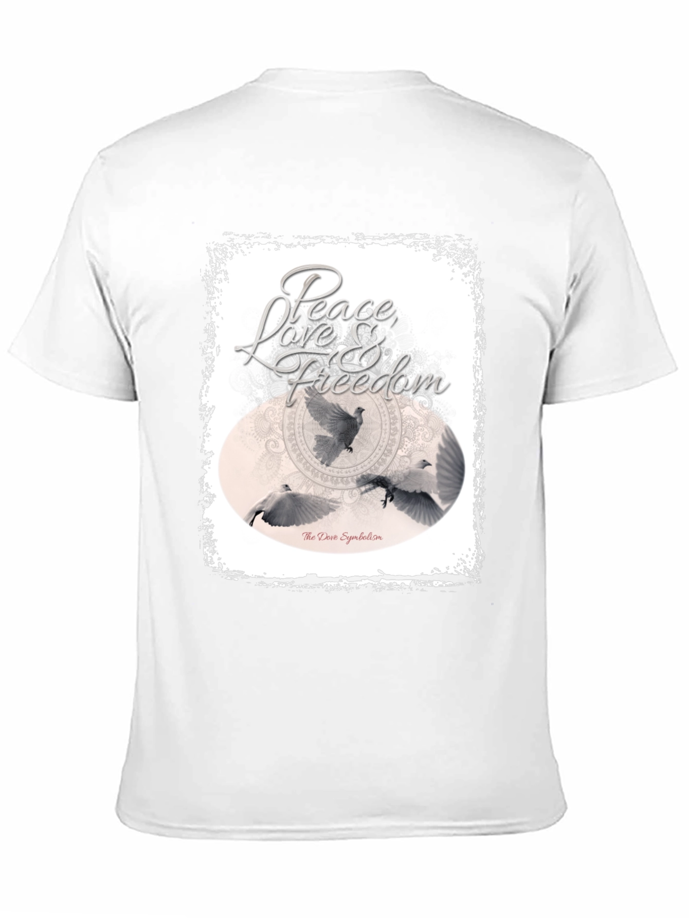 Black Peace Love Freedom Dove Graphic T-Shirt view 11