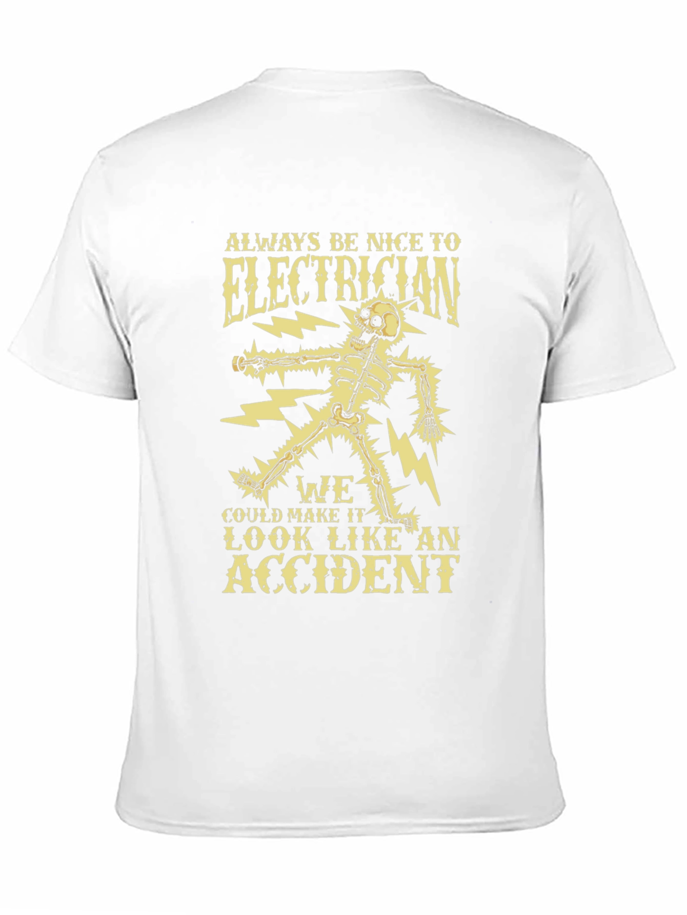 Black Electrician Skeleton Humor Graphic Tee view 11