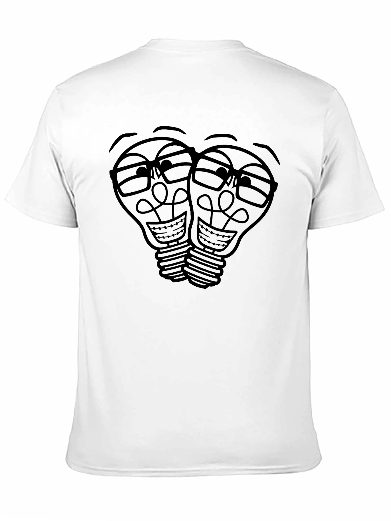 Black Funny Lightbulb T-Shirt - Black Tee view 11