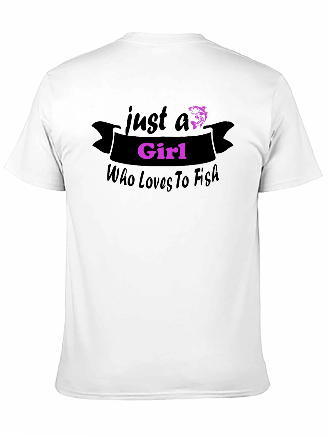 Black Just a Girl Who Loves to Fish T-Shirt view 11