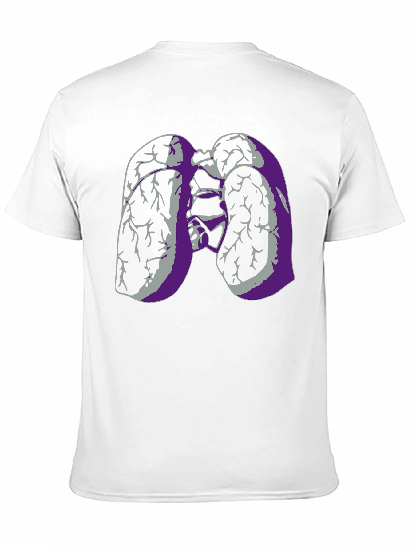 Black Lung Anatomy Graphic Print Black T-Shirt view 11