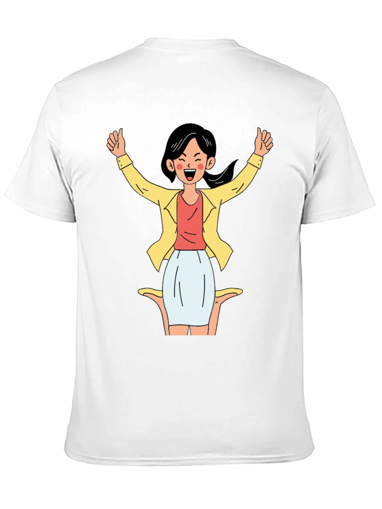 Black Black T-Shirt with Cartoon Woman Graphic view 11