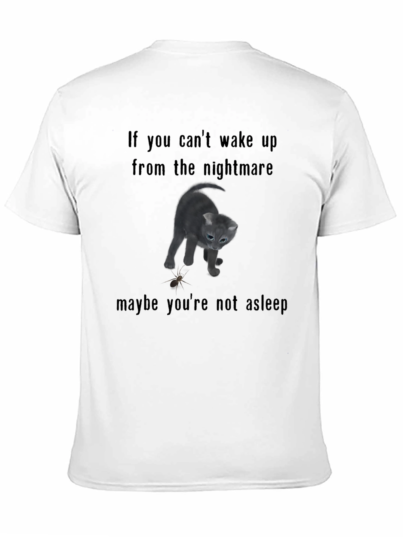 Black Nightmare Kitten Graphic Tee - Soft Black T-Shirt view 11