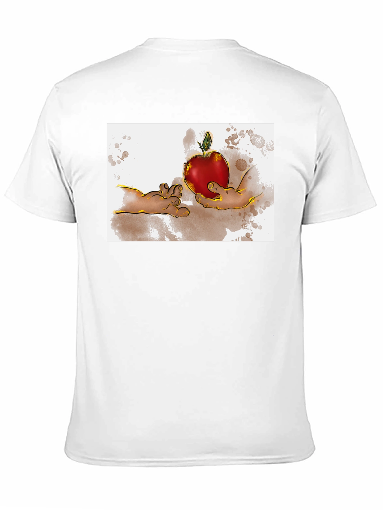 Black Creation of Adam Apple Graphic T-Shirt view 11