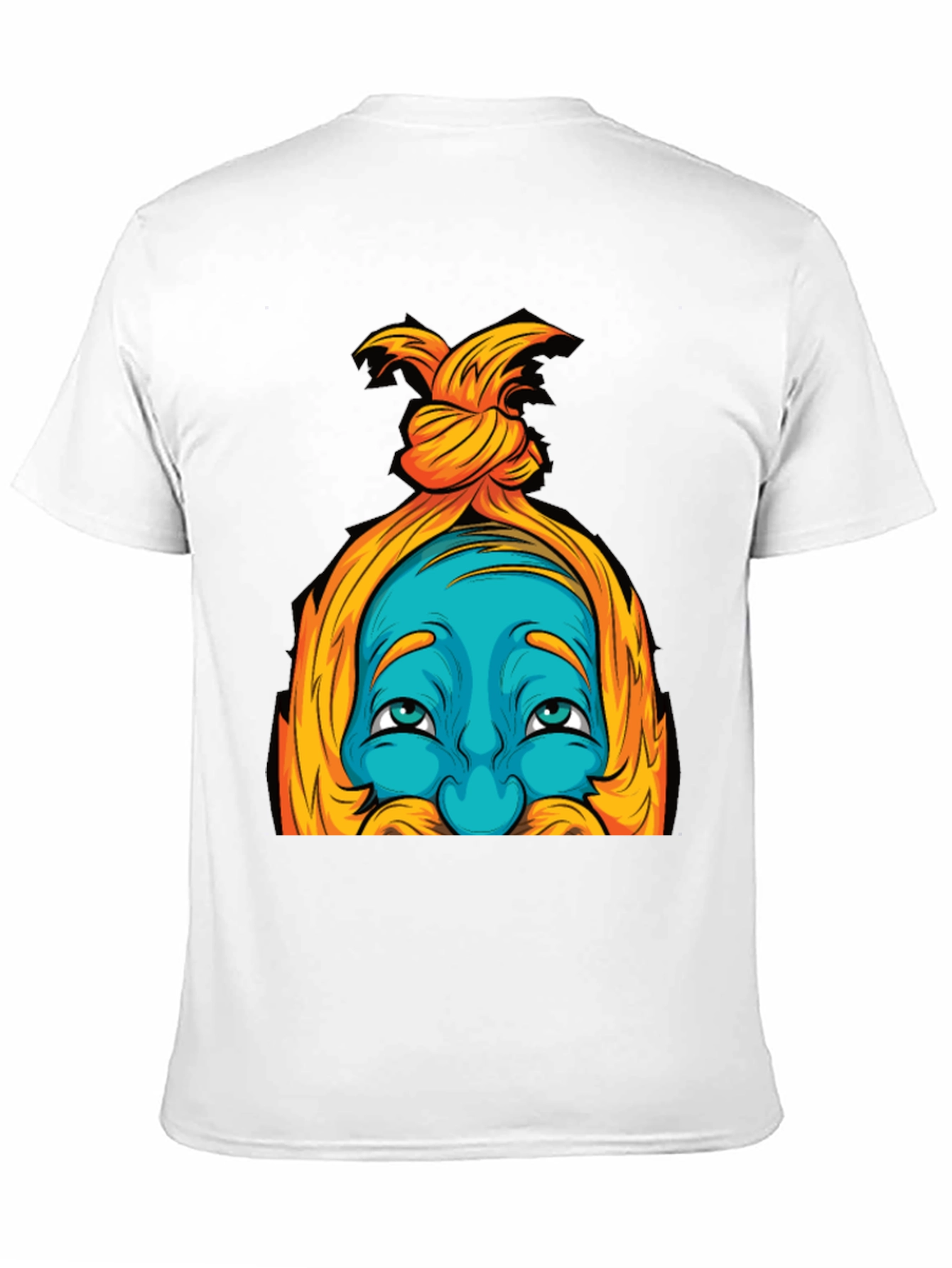 Black Blue Cartoon Face Graphic T-Shirt view 11