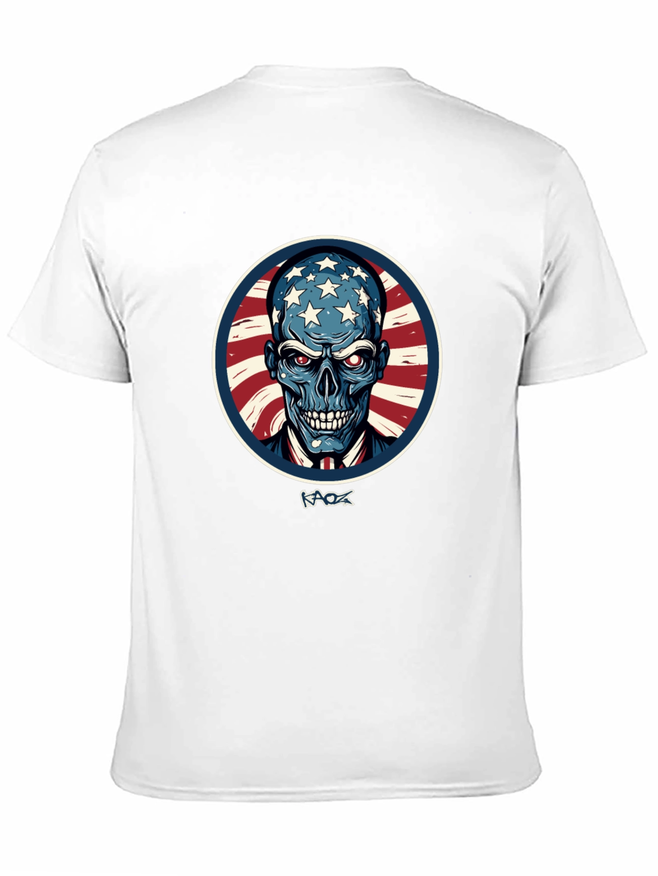 Black American Patriot Skull Graphic T-Shirt view 11