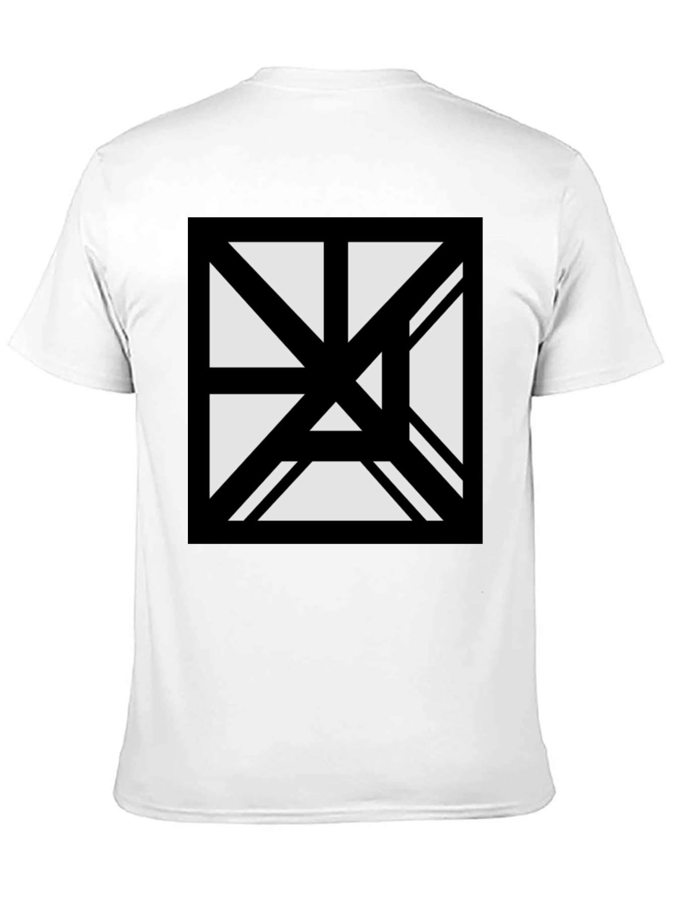 Black Abstract Geometric Graphic Black T-Shirt view 11