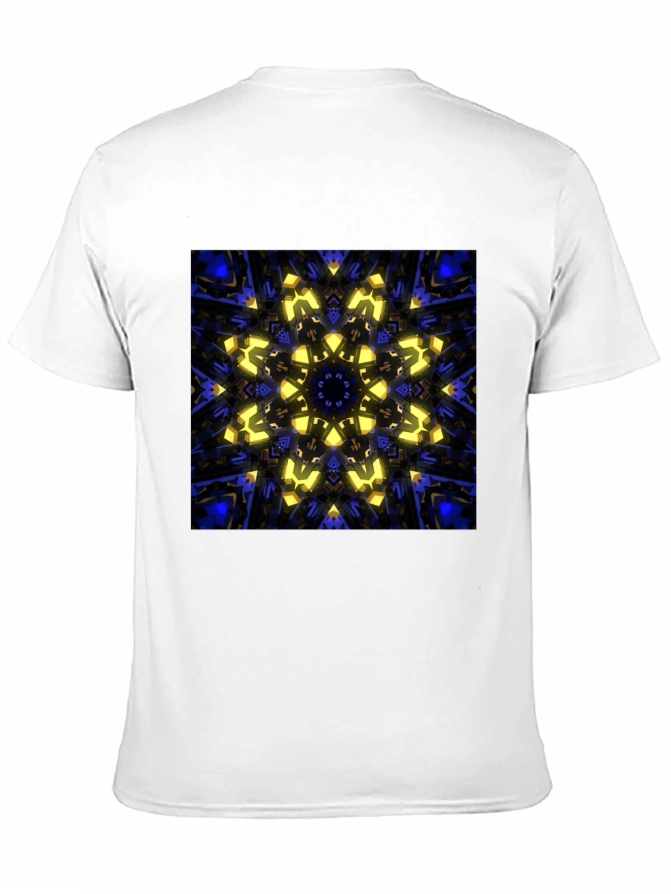Black Abstract Kaleidoscope Graphic Print Black T-Shirt view 11