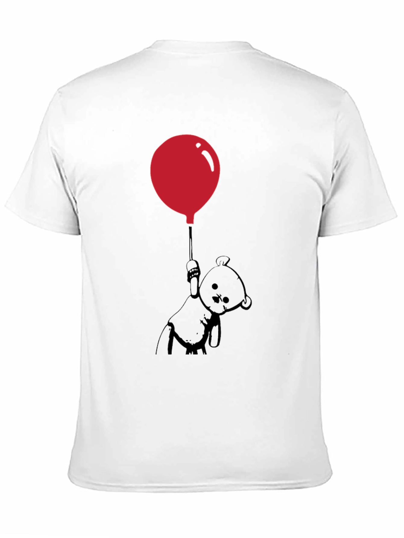 Black Whimsical Teddy Bear Balloon Graphic Tee - Black view 11