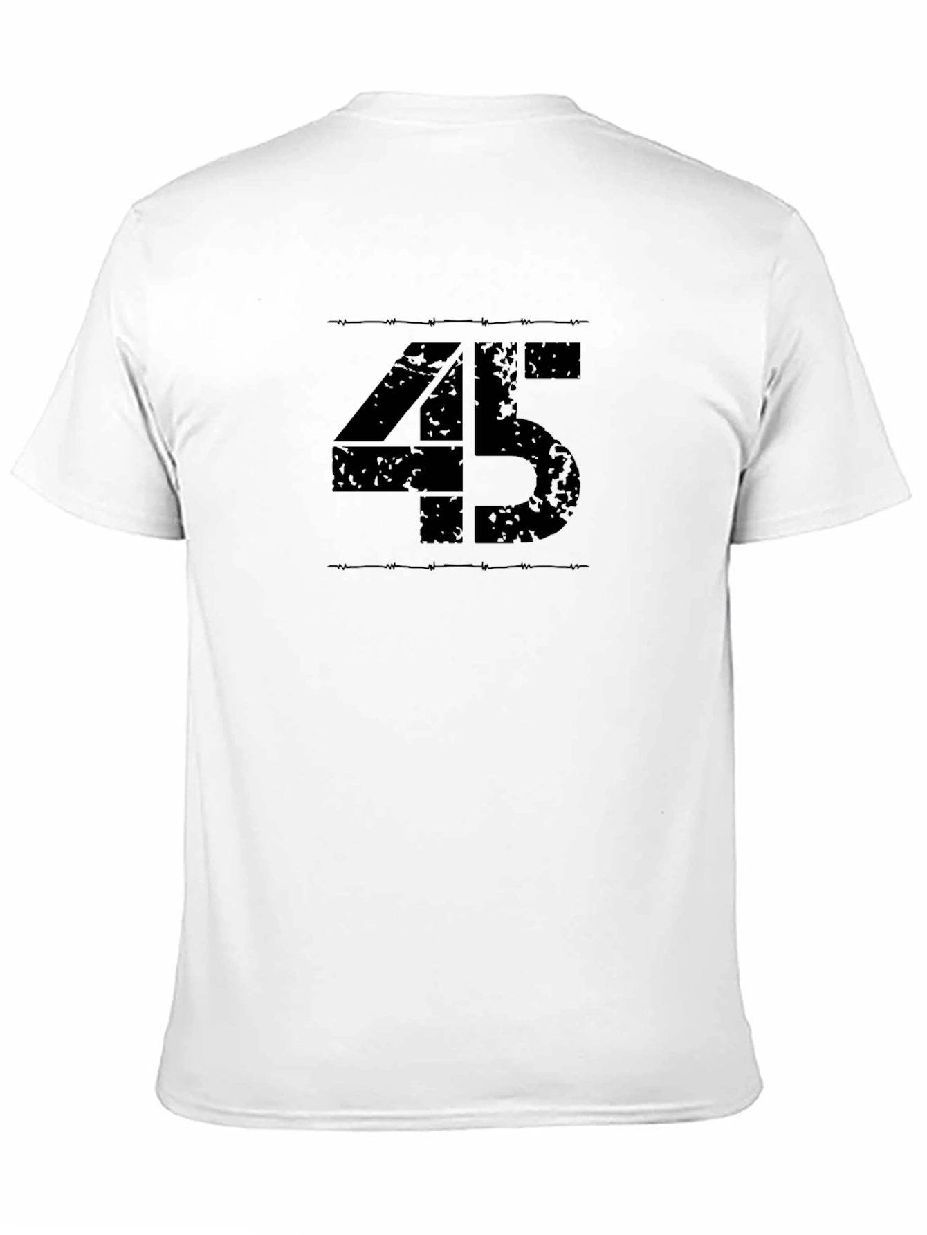 Black Distressed 45 Graphic T-Shirt - Black view 11