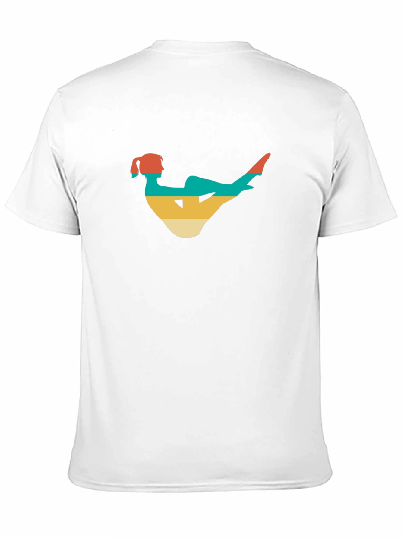 Black Retro Yoga Pose Black T-Shirt view 11