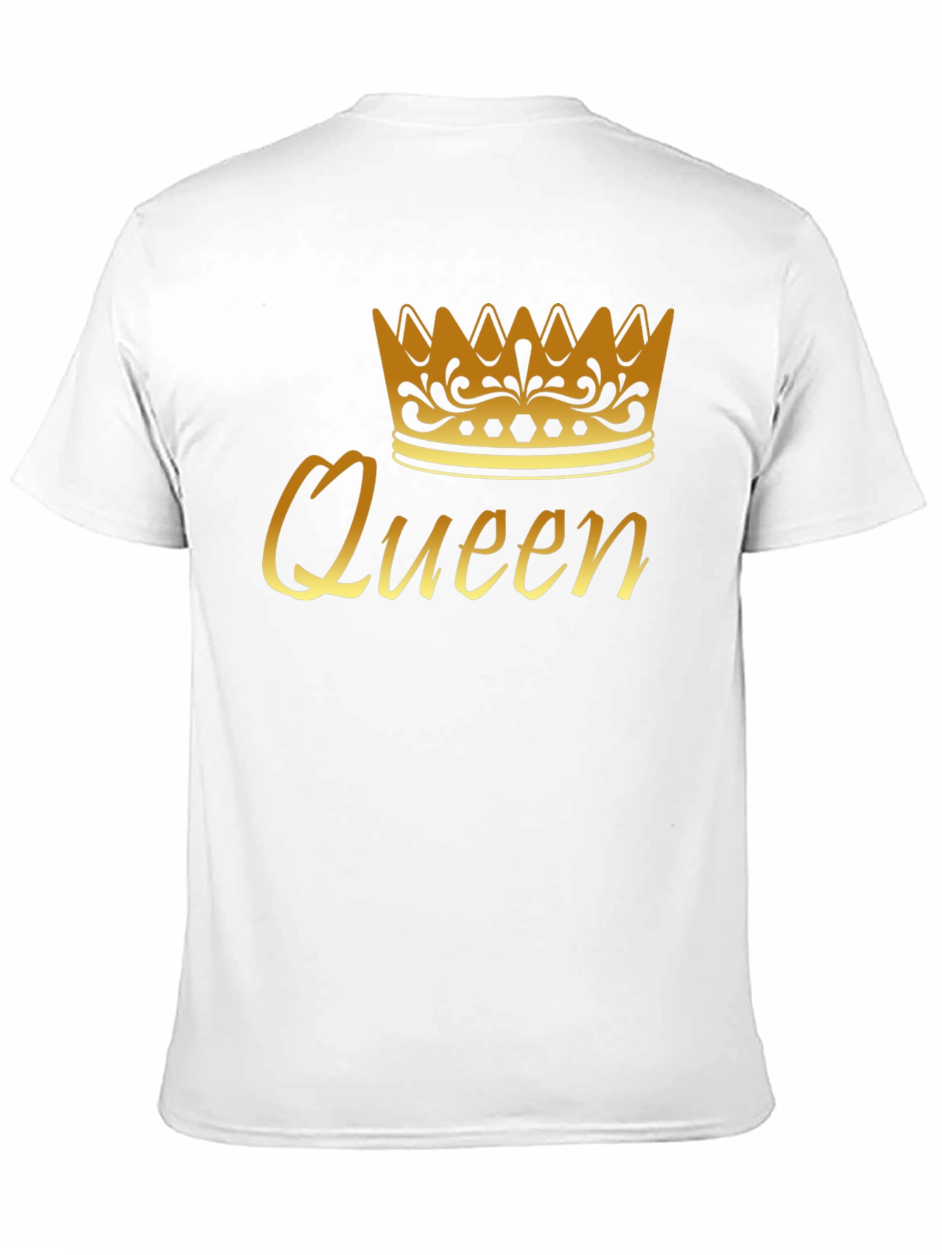 Queen Crown Graphic Tee - Gold Print Black T-Shirt - 11