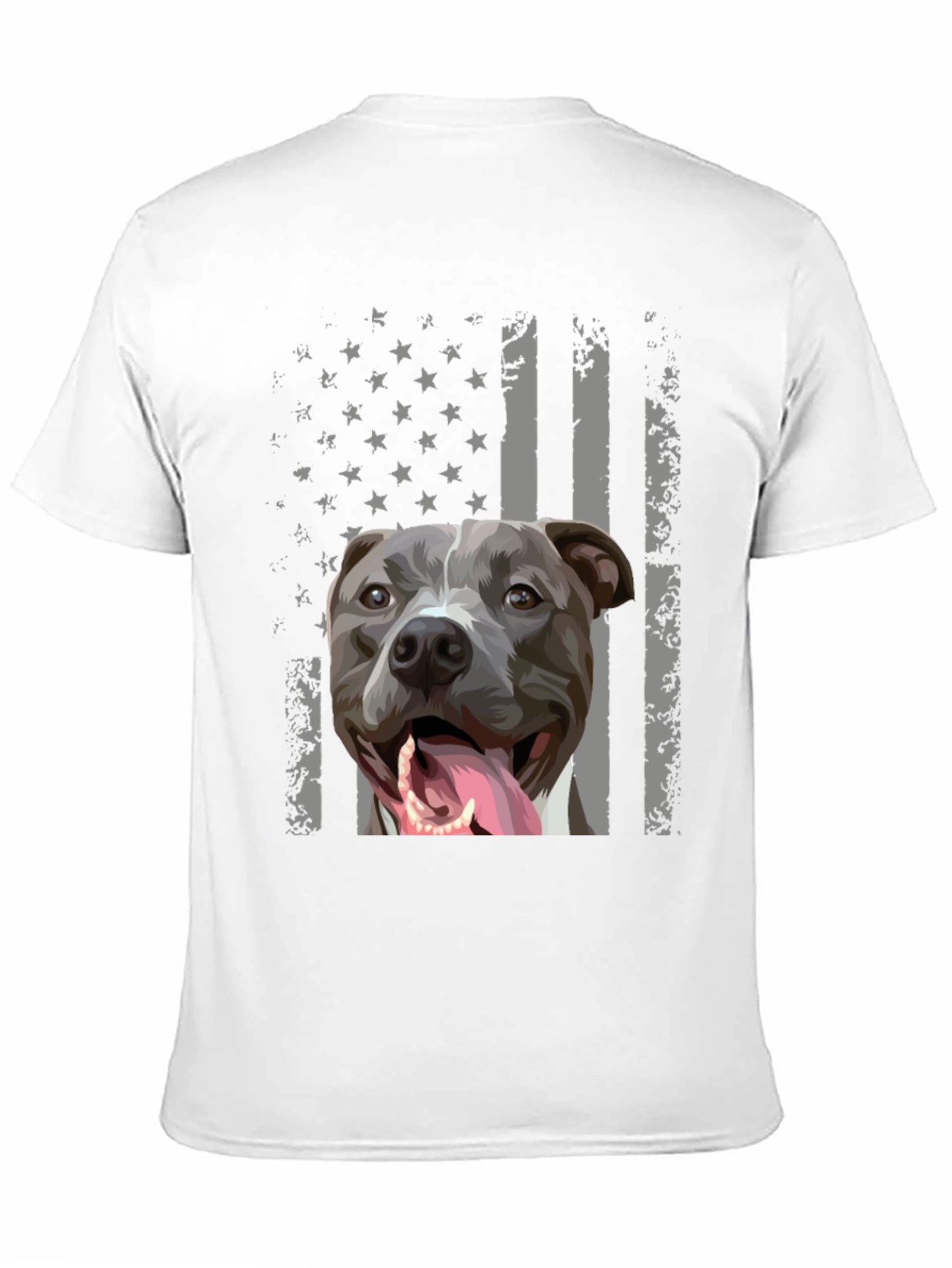 Black American Pitbull Flag T-Shirt view 11