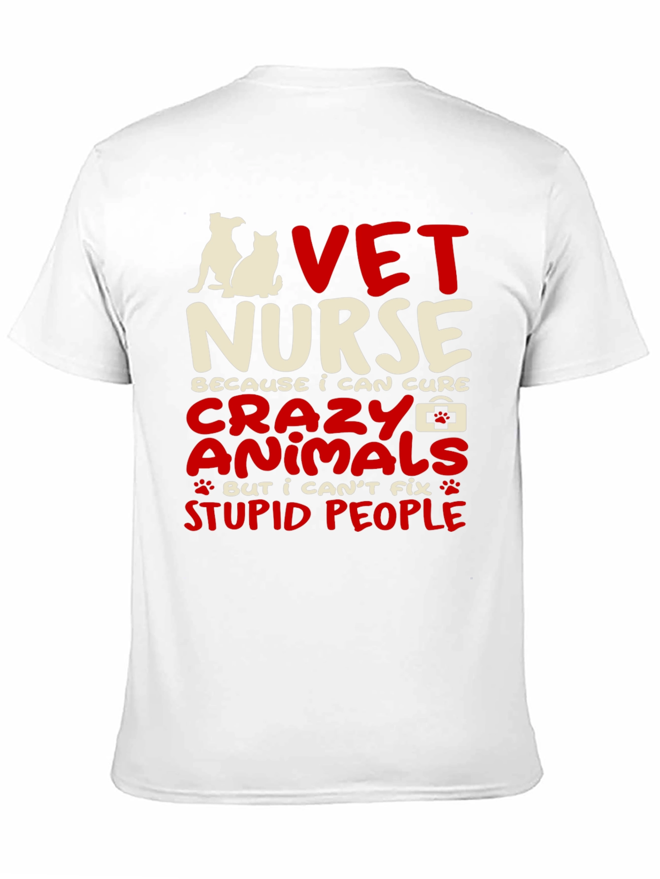 Black Vet Nurse T-Shirt: Cure Animals, Not Stupid People view 11