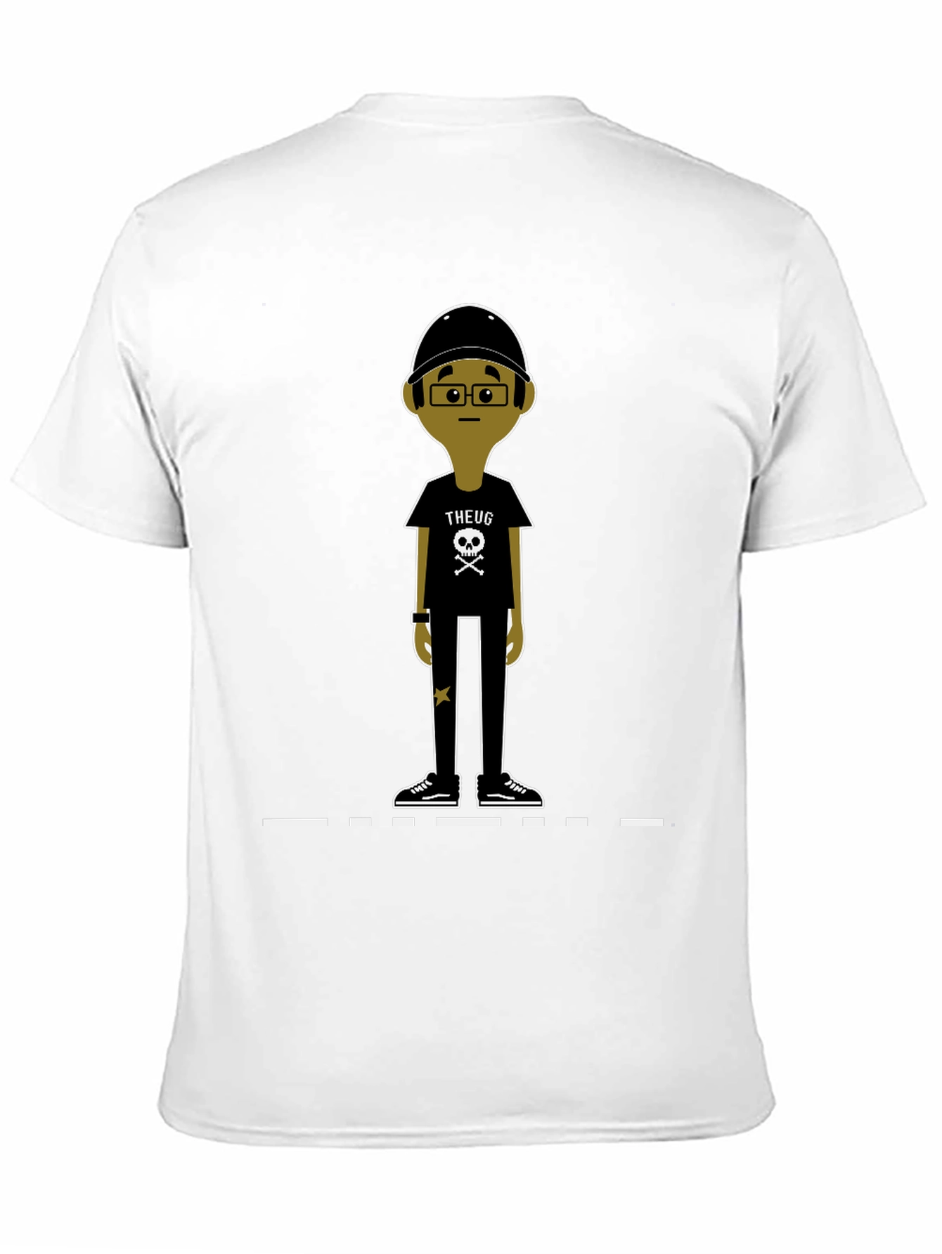 Black Unique Cartoon Character Graphic Black T-Shirt view 11