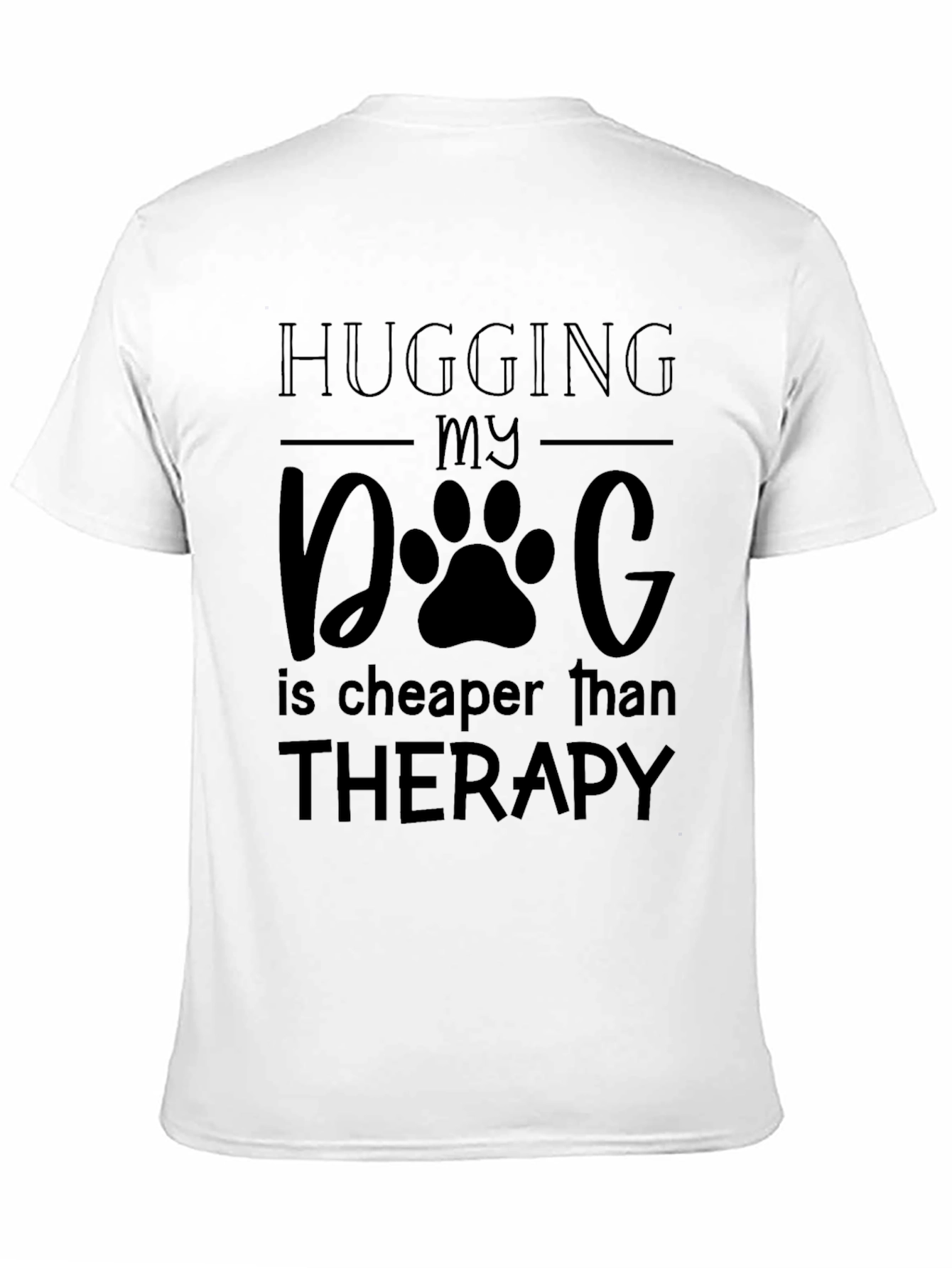 Black Hugging My Dog Therapy Tee view 11