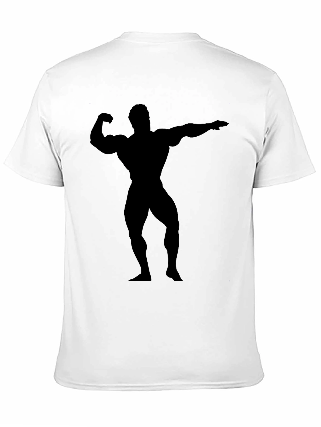 Black Black Bodybuilder Silhouette T-Shirt view 11