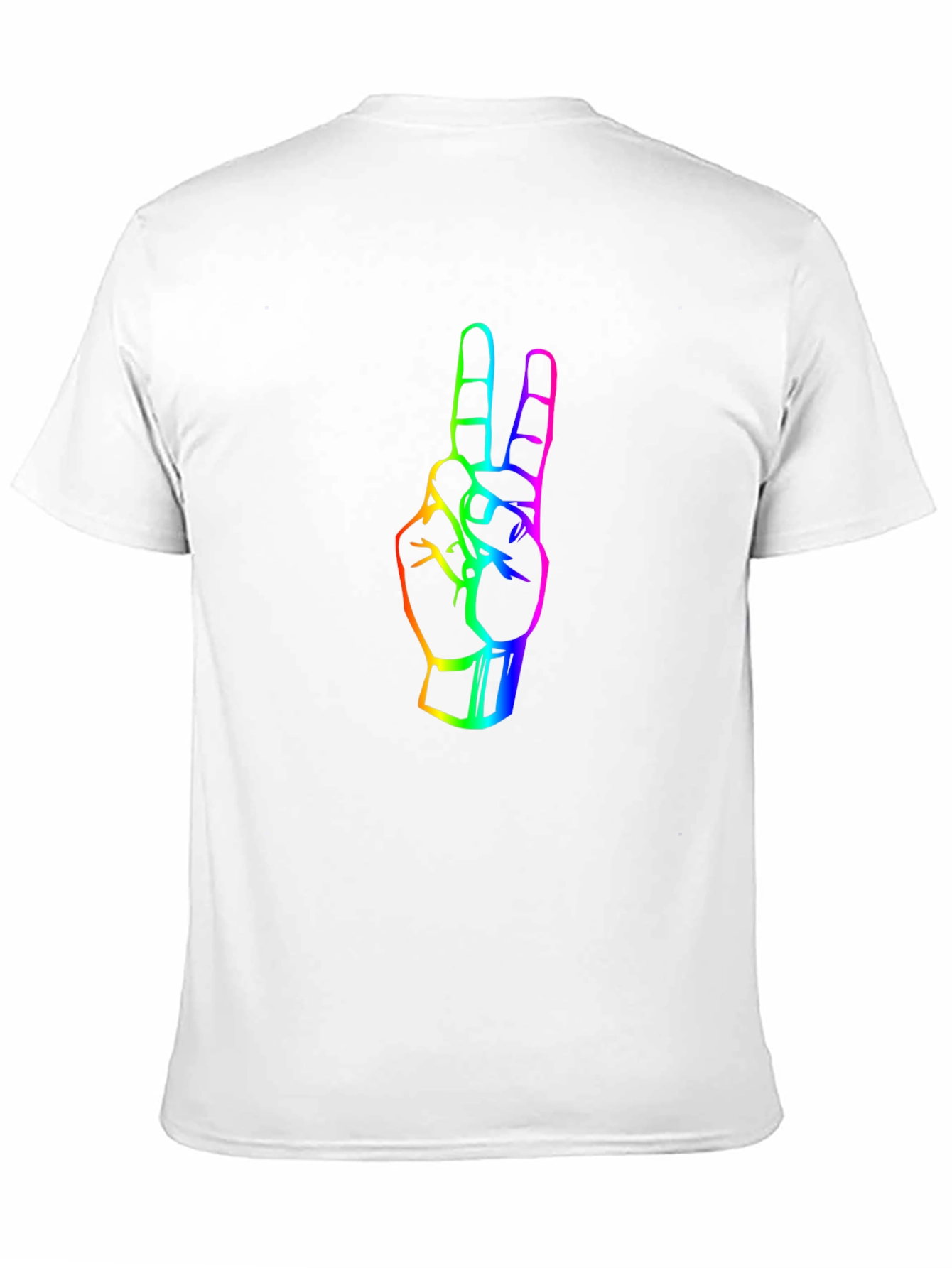 Black Rainbow Peace Sign Graphic Tee - Black Cotton T-Shirt view 11