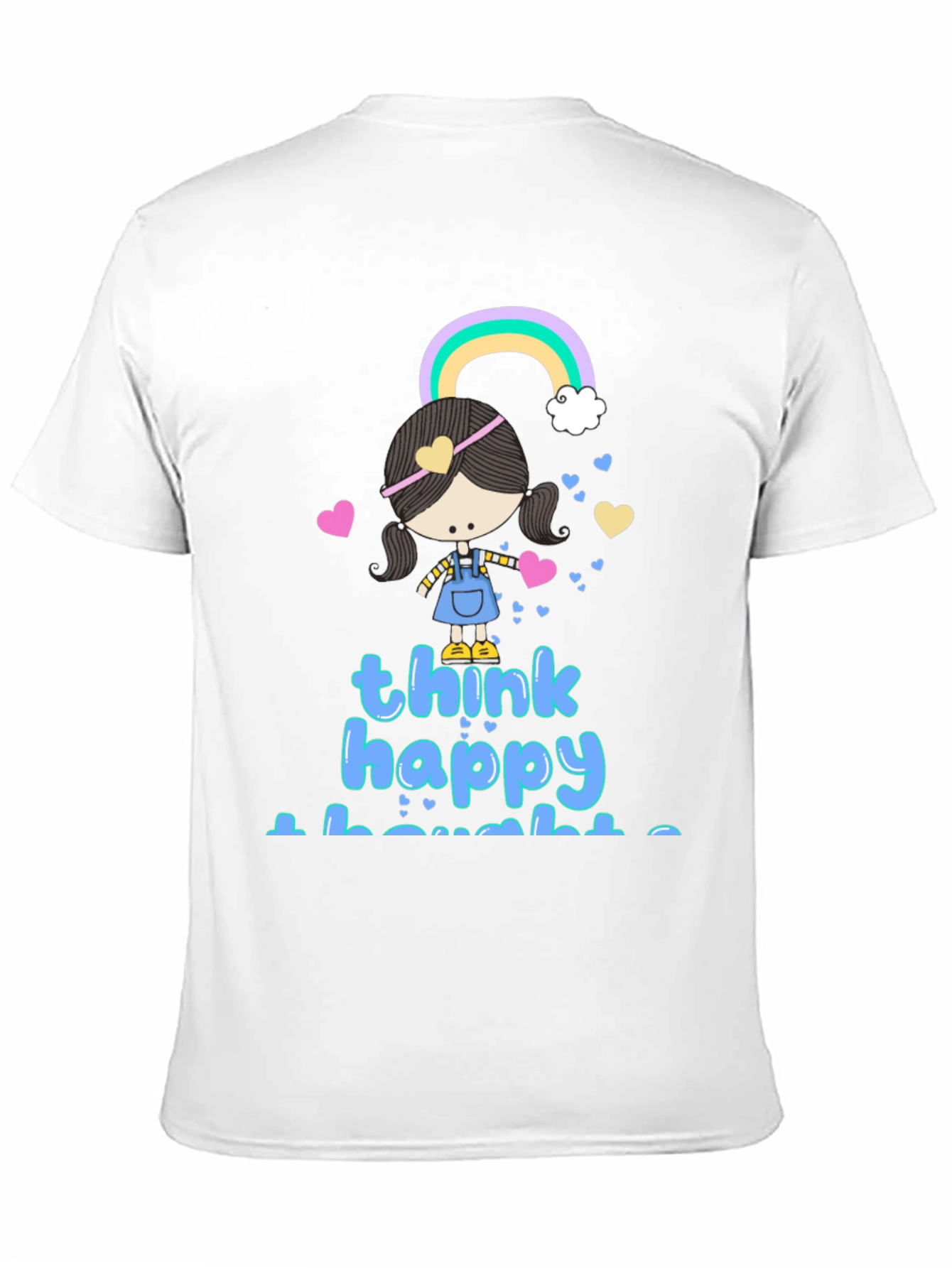 Black Think Happy Thoughts Graphic Tee view 11