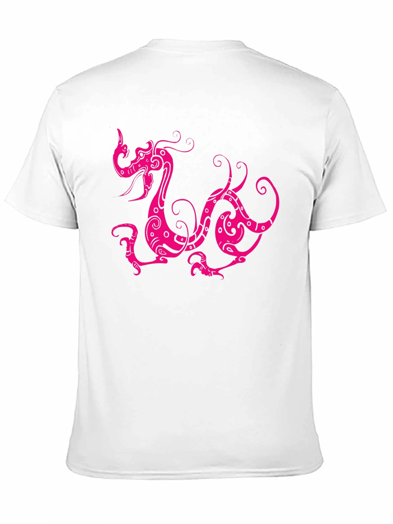 Black Black T-Shirt with Pink Dragon Design view 11
