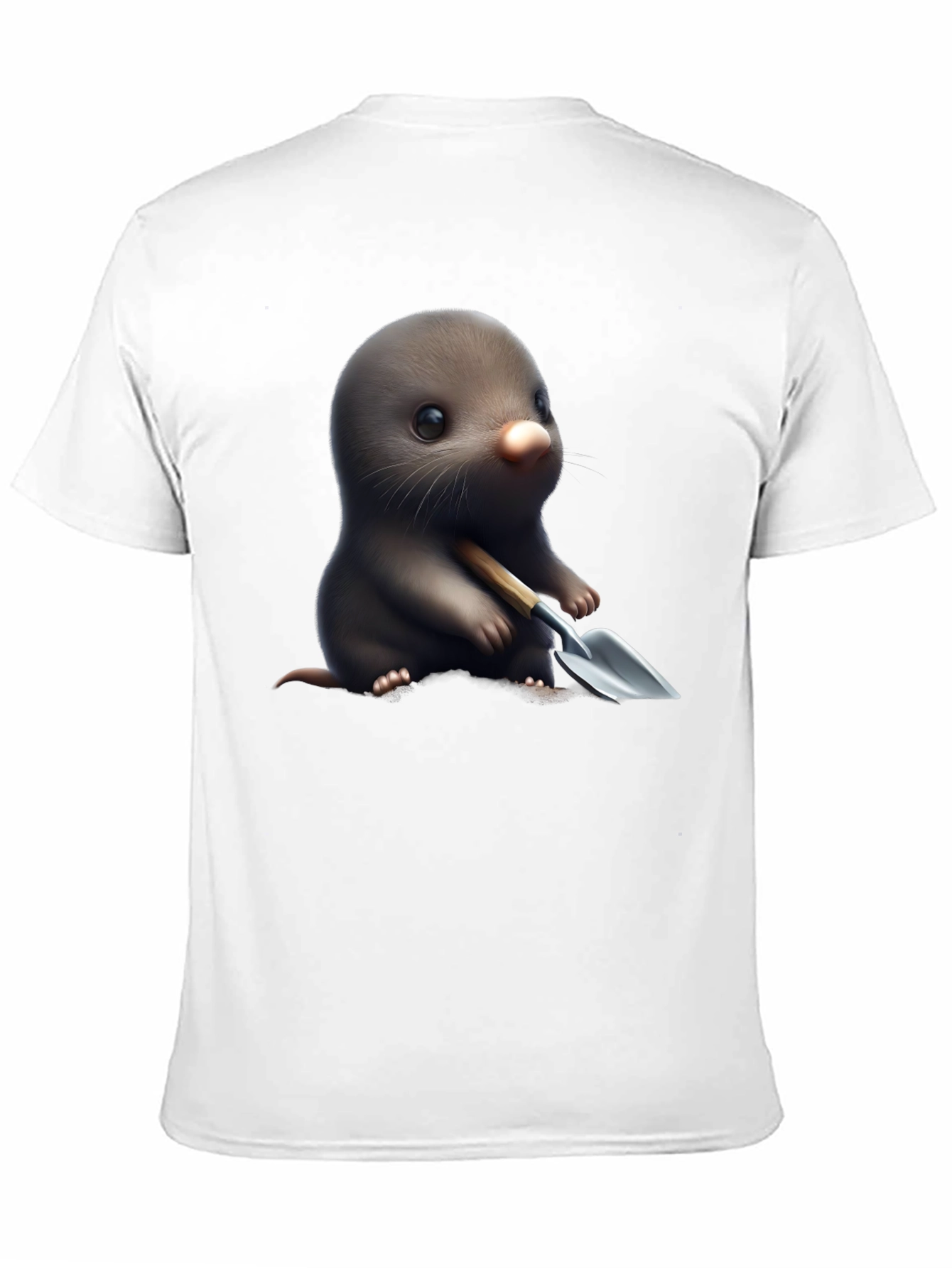 Black Cute Mole with Shovel Graphic T-Shirt view 11