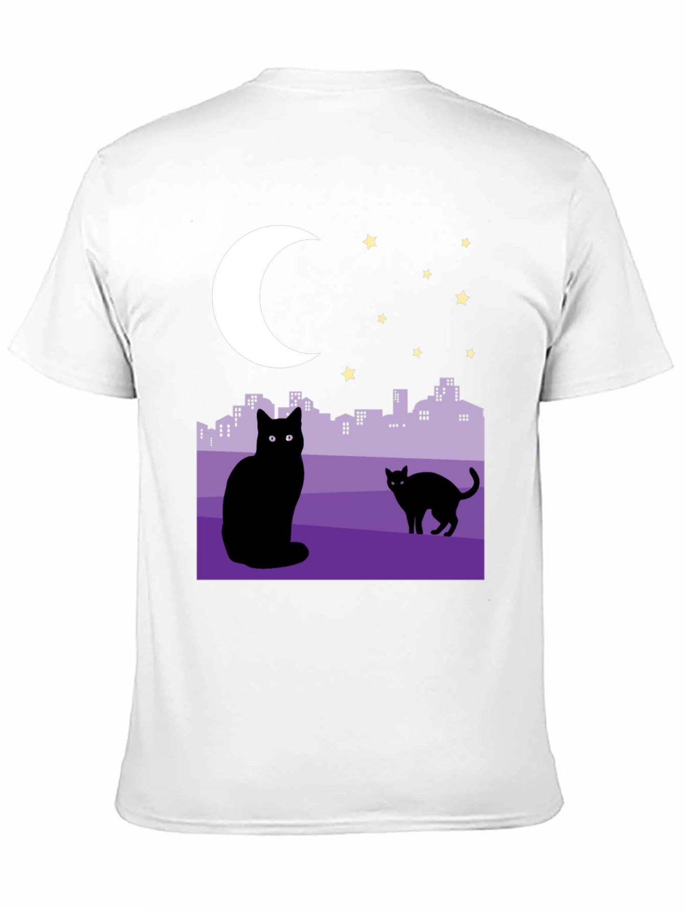 Black Cats Under the Moon Graphic T-Shirt view 11