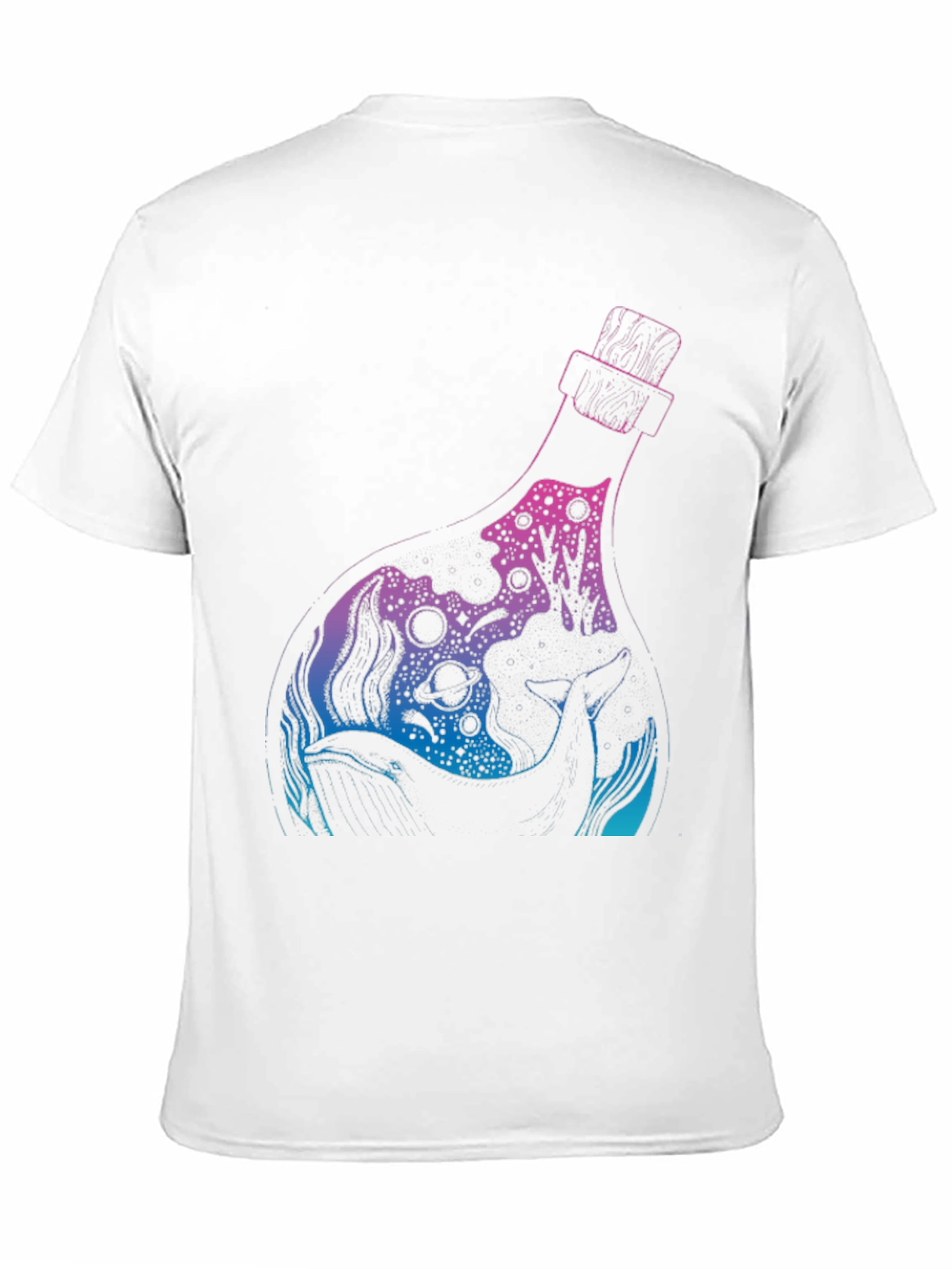 Black Whale Bottle Graphic Black T-Shirt view 11