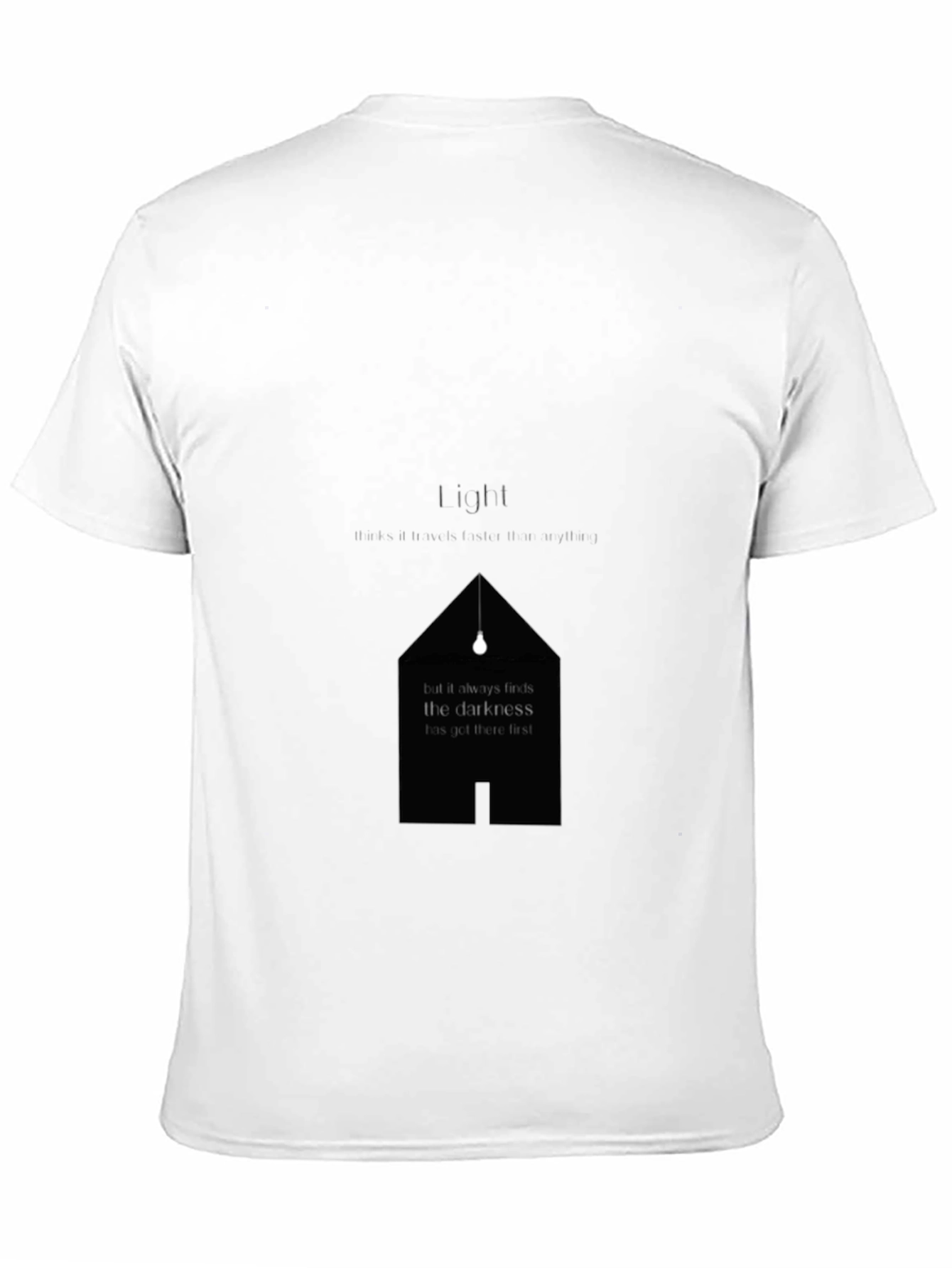 Black Modern 'Light' Graphic Print Black T-Shirt view 11