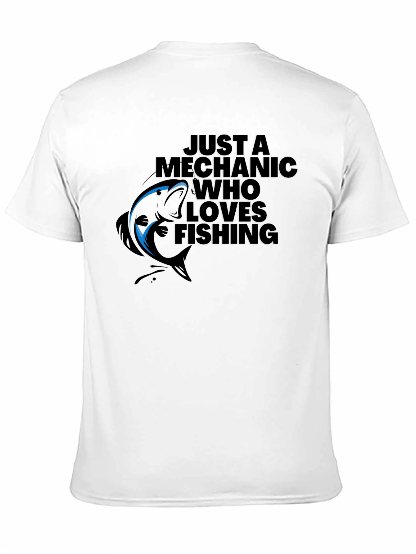 Black Mechanic Who Loves Fishing Black Graphic T-Shirt view 11