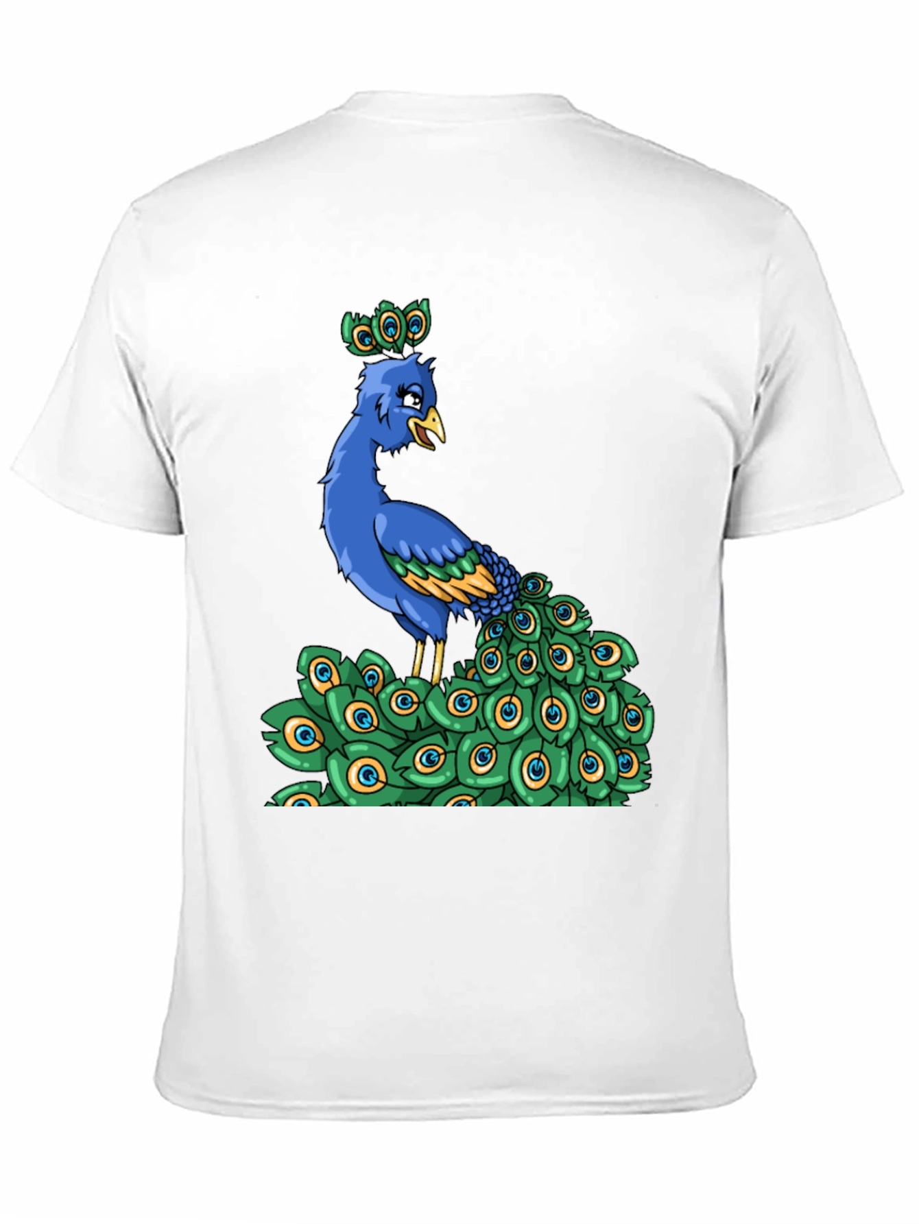 Black Peacock Cartoon Graphic Tee view 11