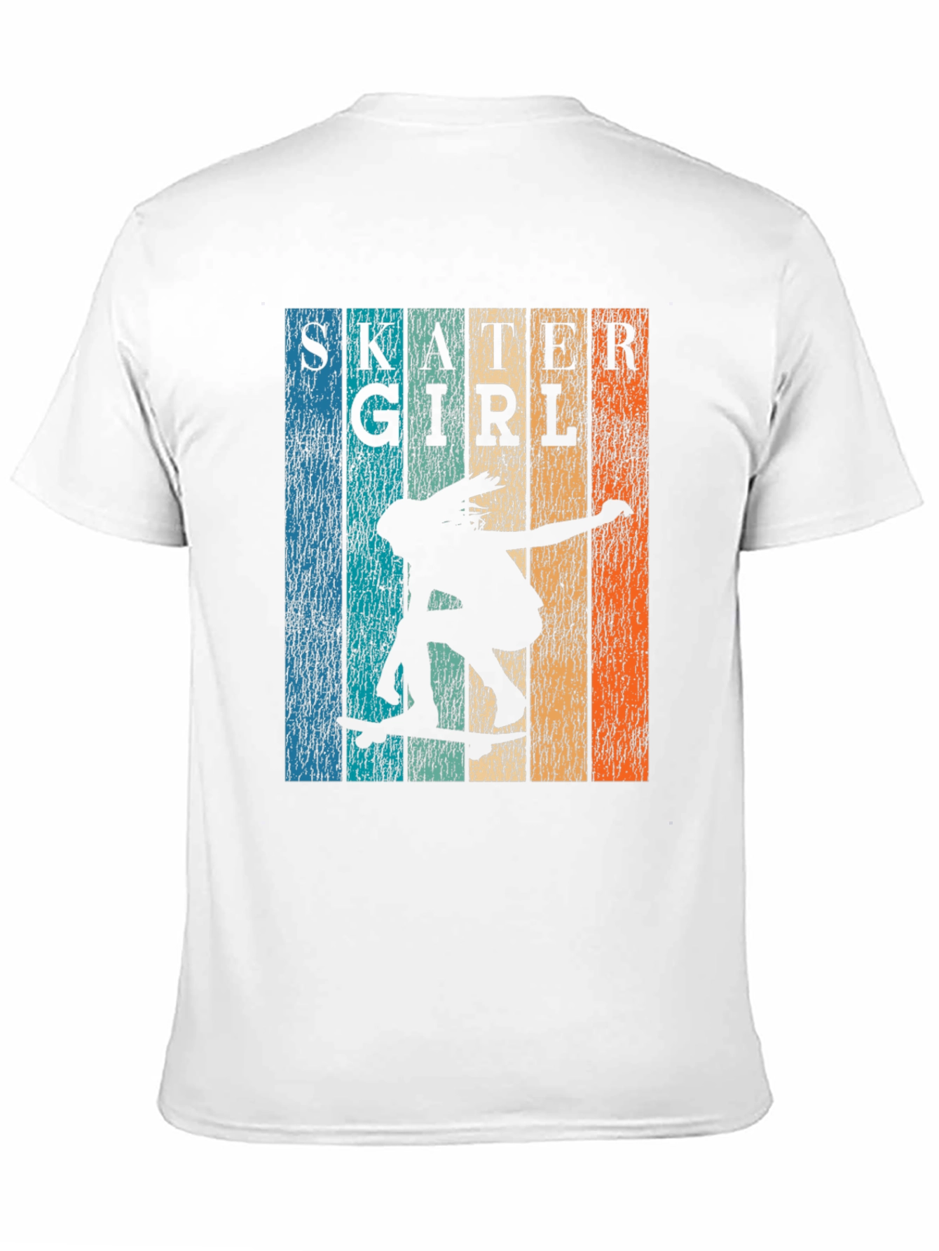 Black Skater Girl Retro Graphic T-Shirt view 11