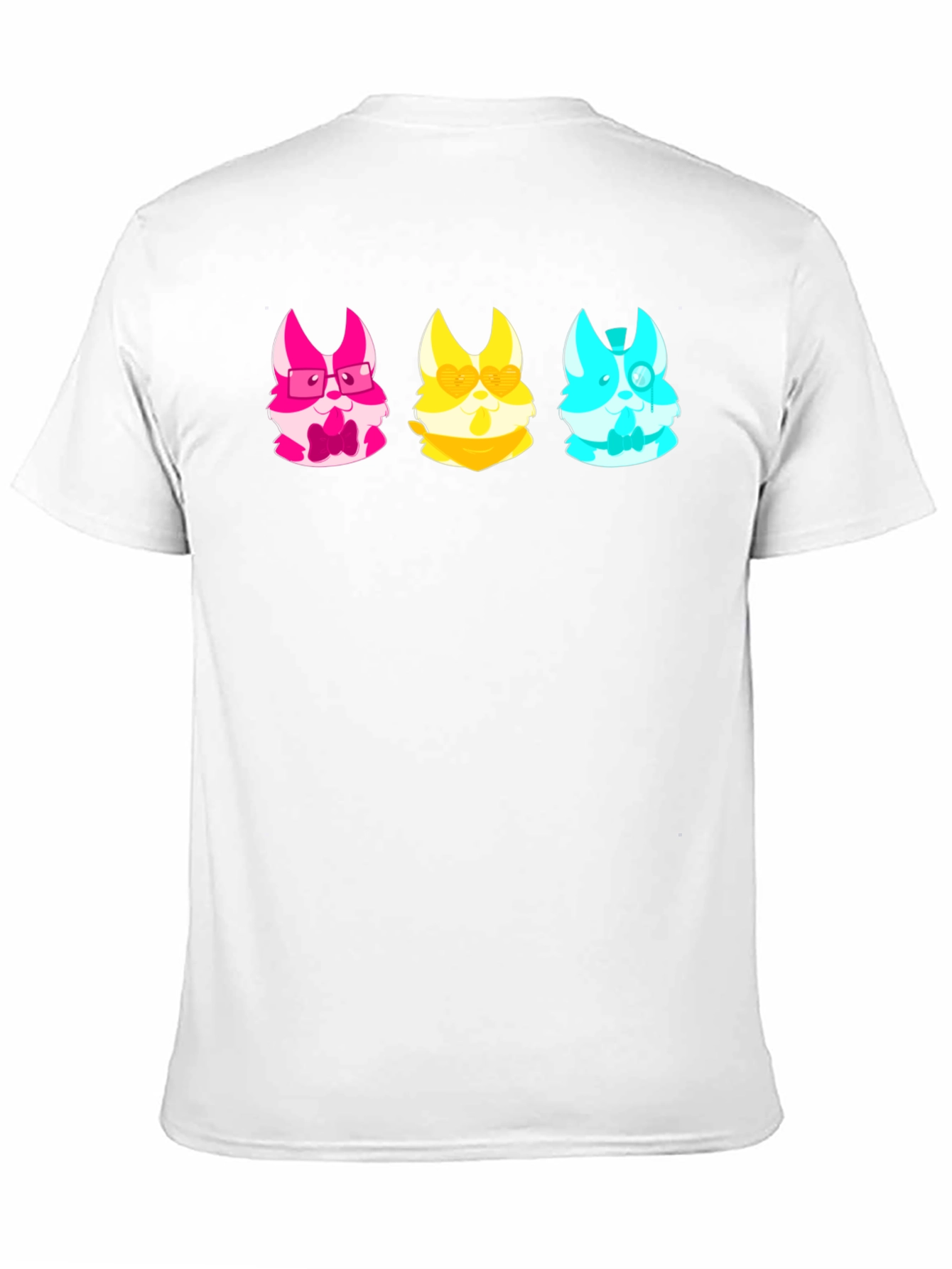 Black Trendy Tee with Kawaii Animal Character Trio view 11