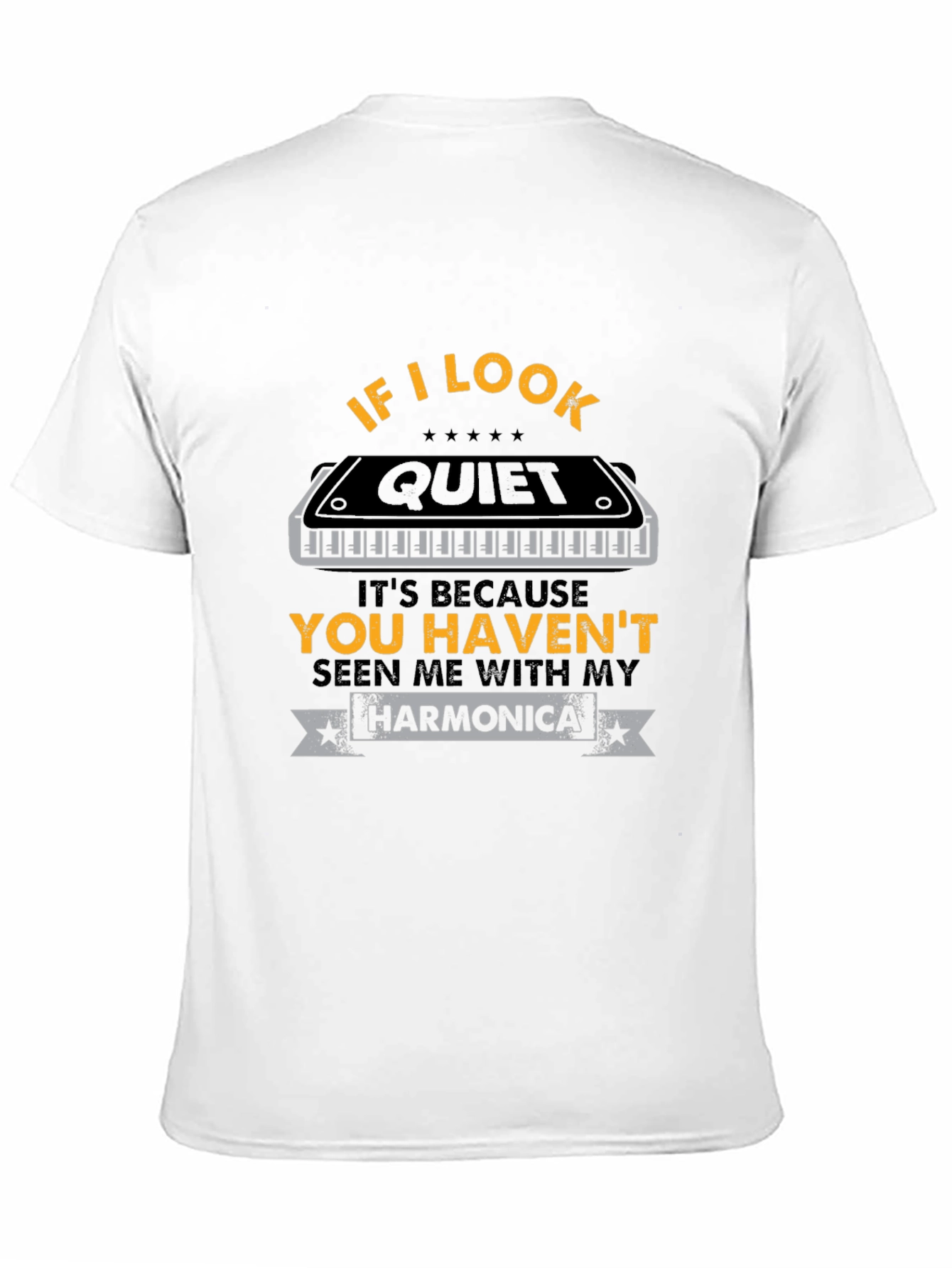 Black If I Look Quiet Harmonica T-Shirt view 11