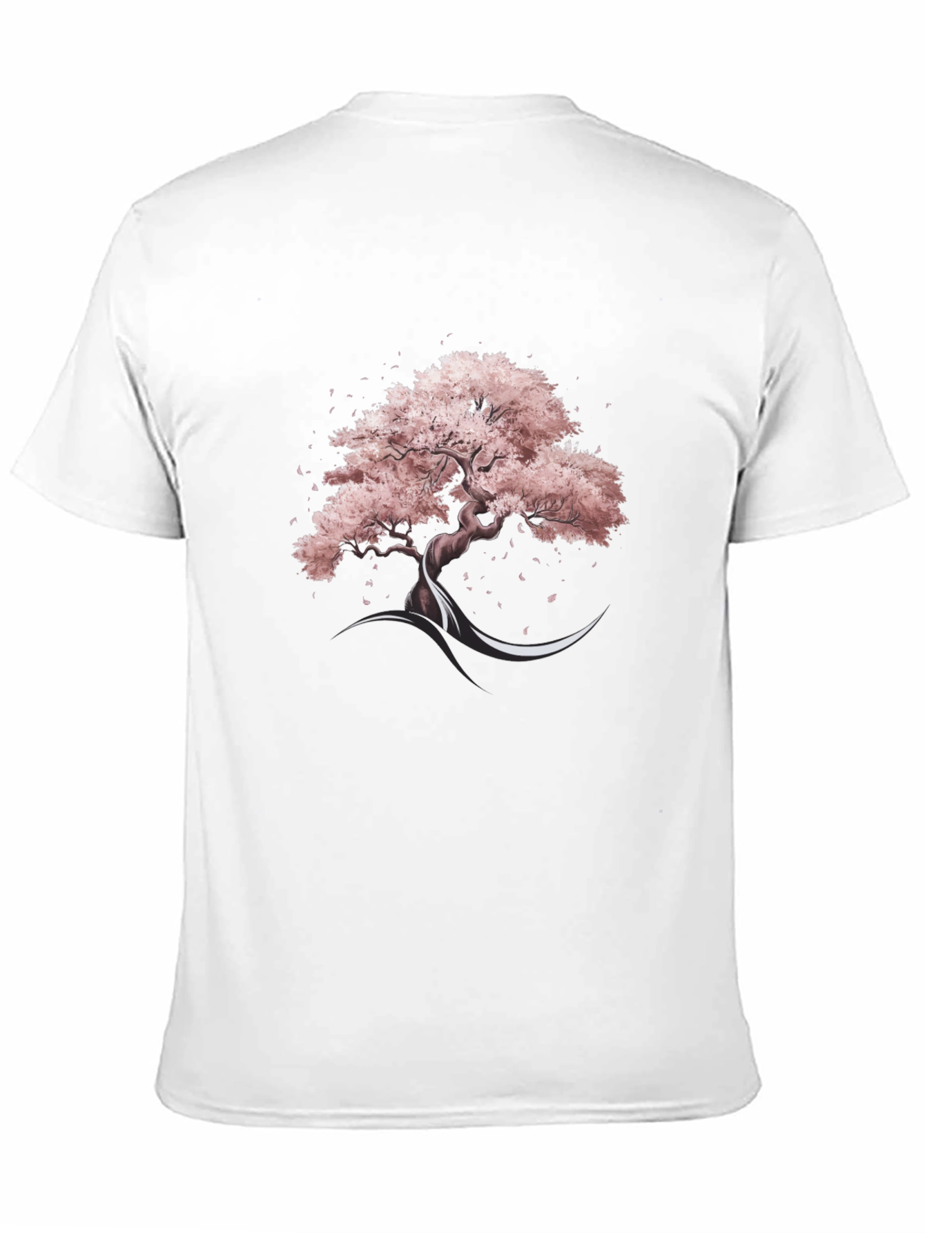 Black Sakura Tree Graphic Tee - Black Cotton Blend view 11
