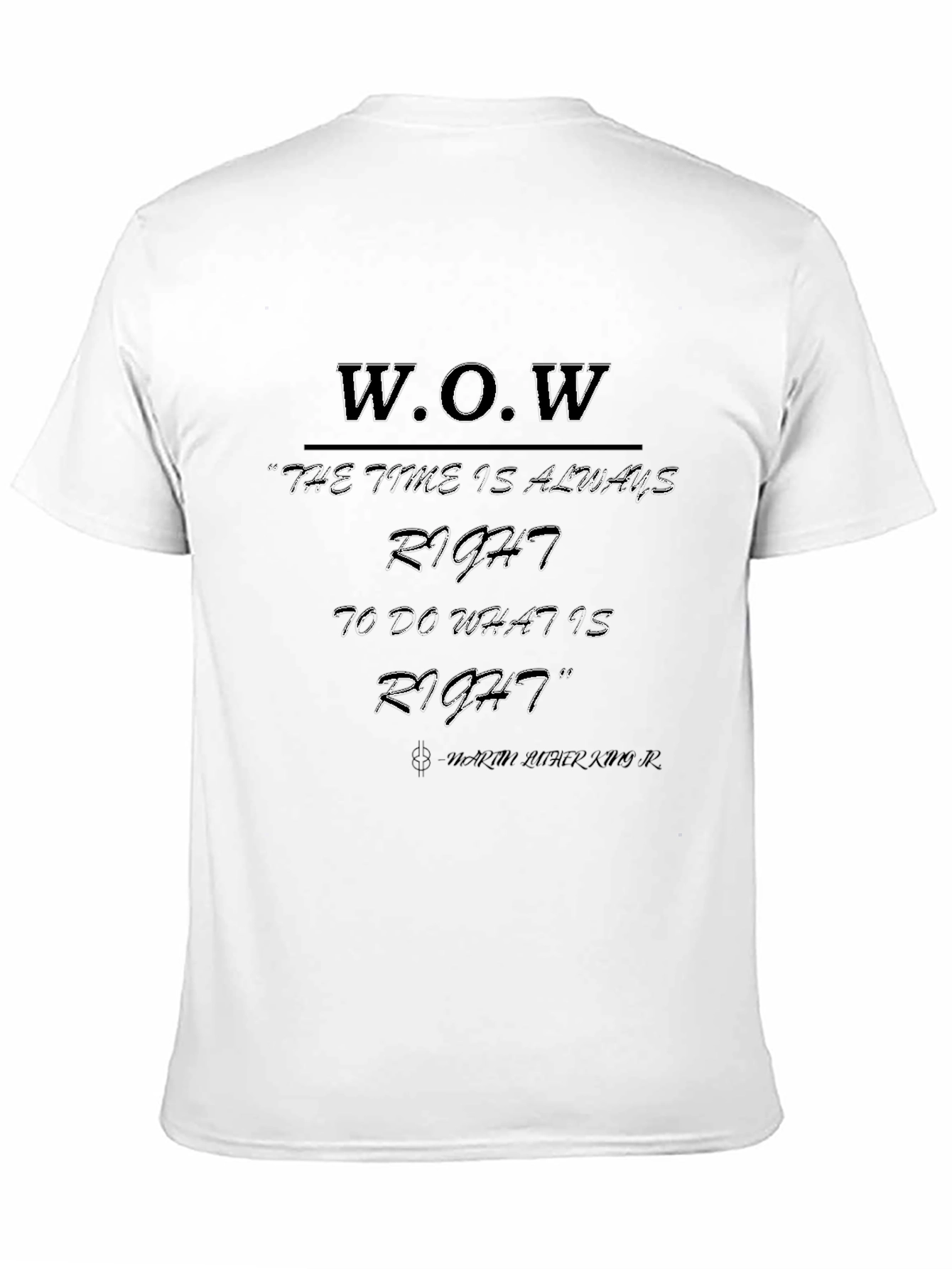Black WOW Time Is Always Right Graphic T-Shirt view 11