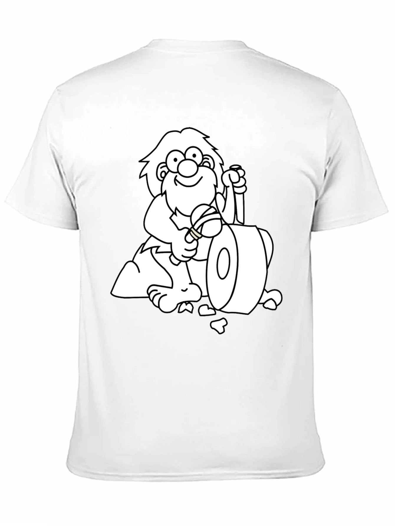 Black Cartoon Caveman Graphic Tee - Black view 11