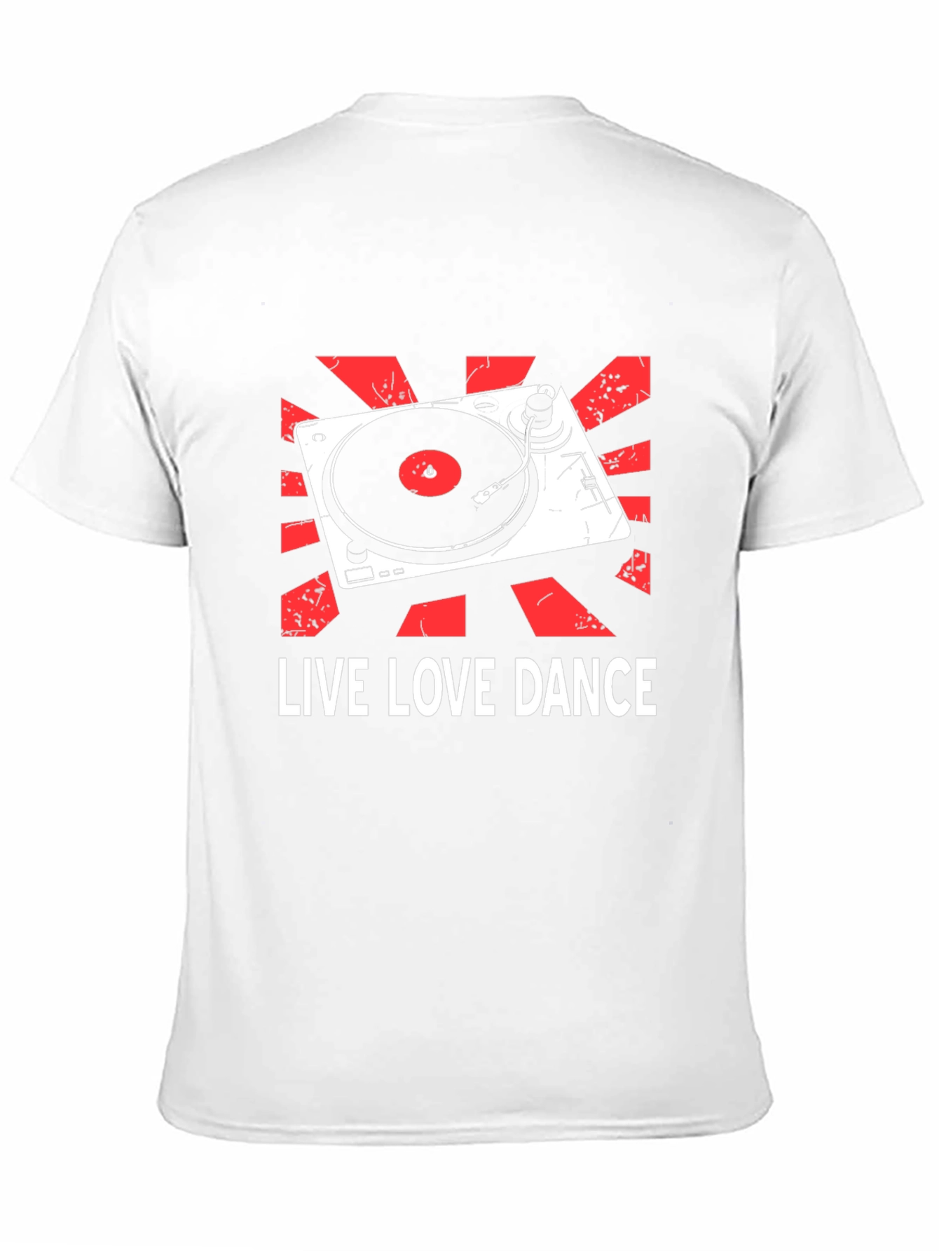 Black Live Love Dance DJ Turntable Graphic T-Shirt view 11