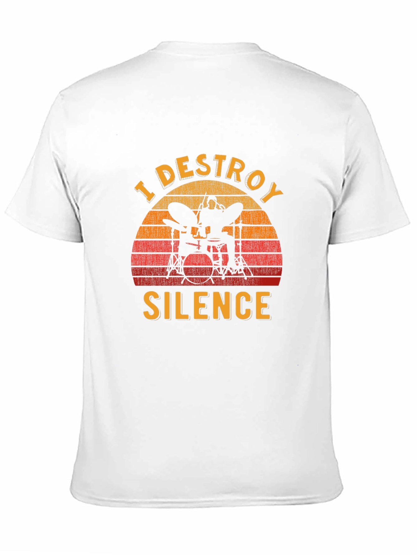 Black I Destroy Silence Drummer T-Shirt view 11
