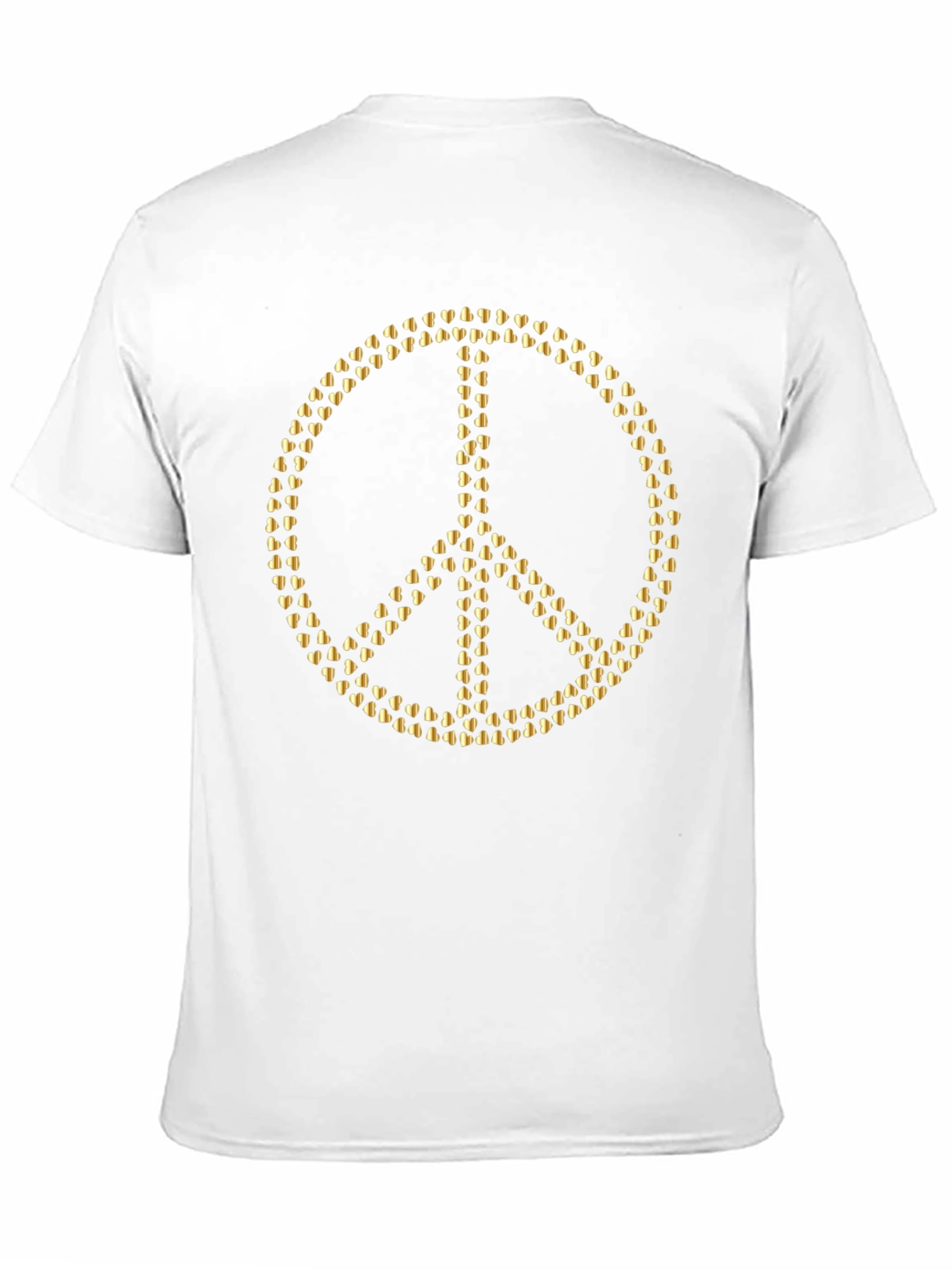 Black Gold Heart Peace Sign Black T-Shirt view 11