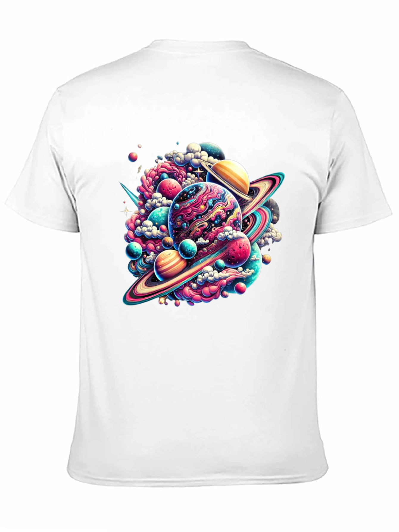 Black Cosmic Planet Graphic Tee - Black Cotton Comfort view 11