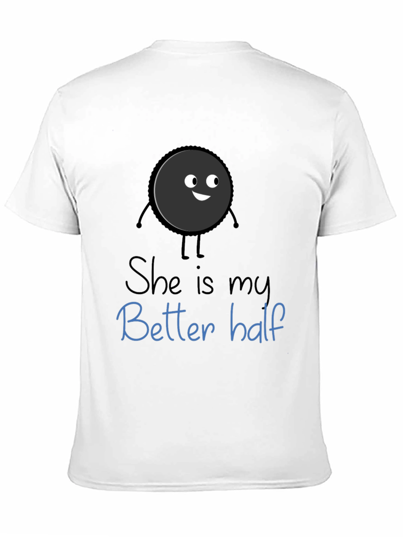 Black Funny Couples T-Shirt - She is my Better Half view 11